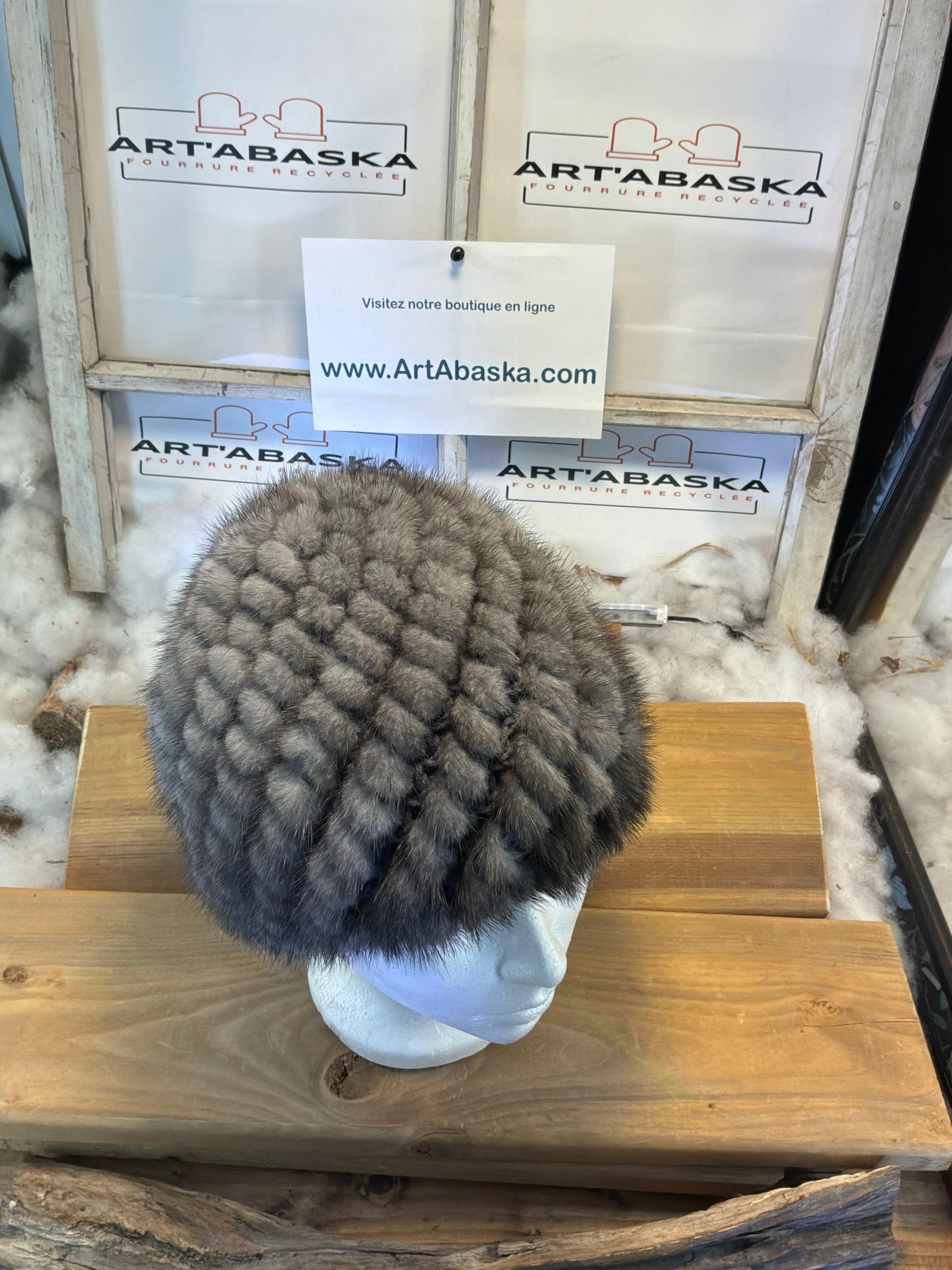 Tuque en fourrure de Vison recyclée