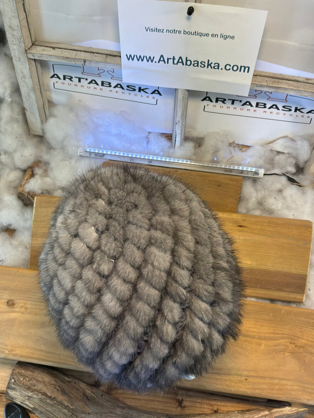 Tuque en fourrure de Vison recyclée