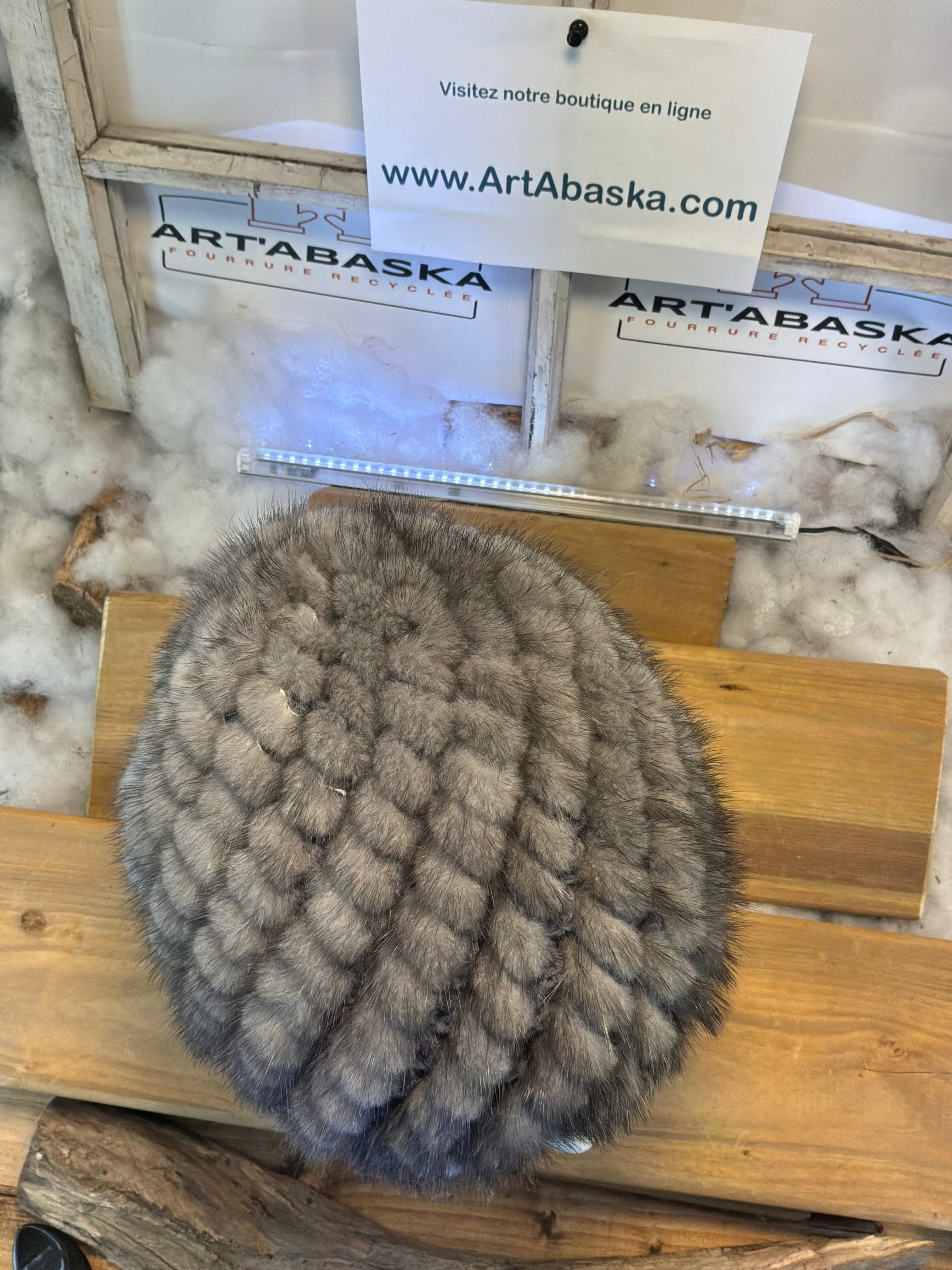 Tuque en fourrure de Vison recyclée