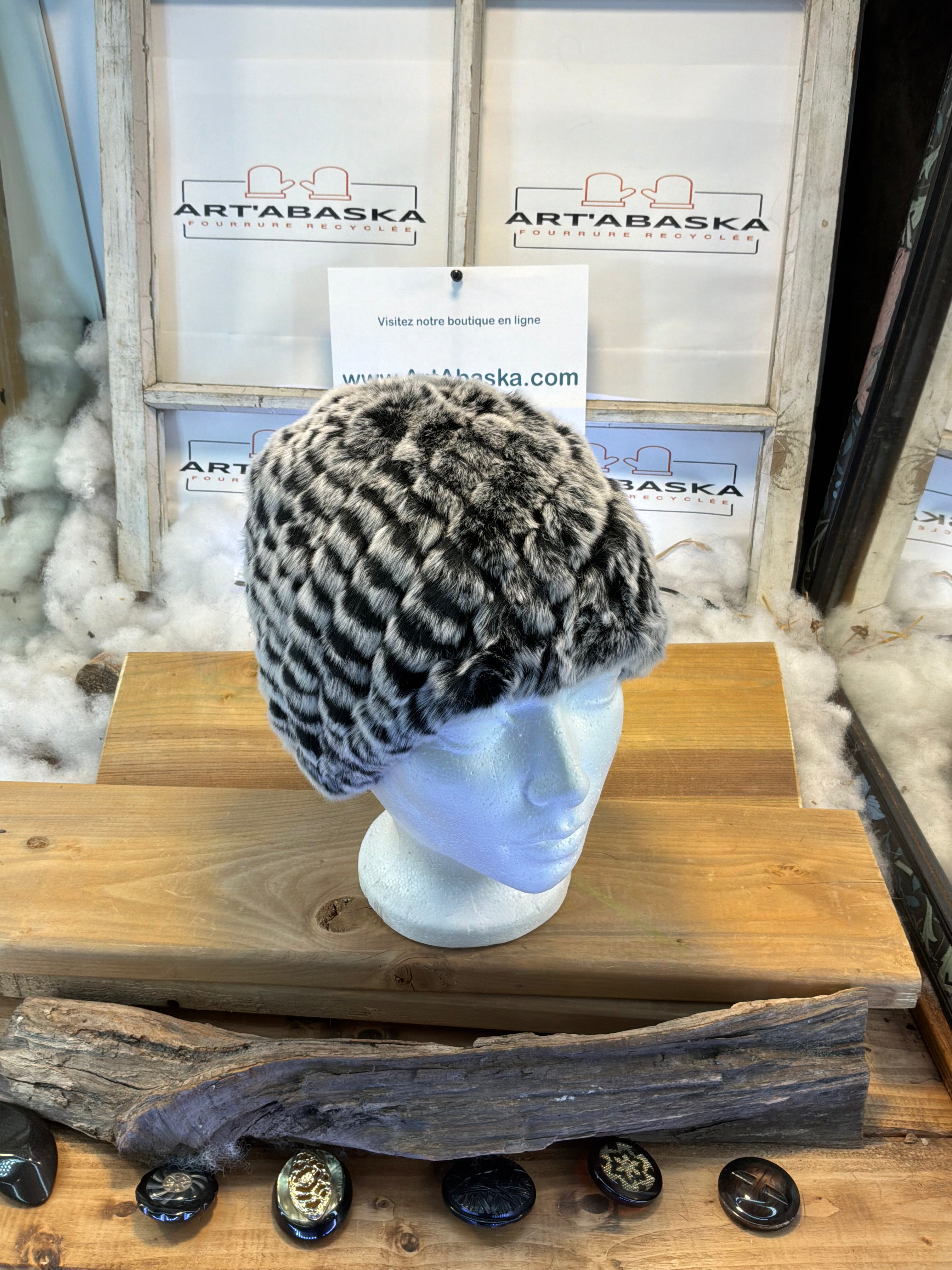 Tuque en fourrure recyclée vison