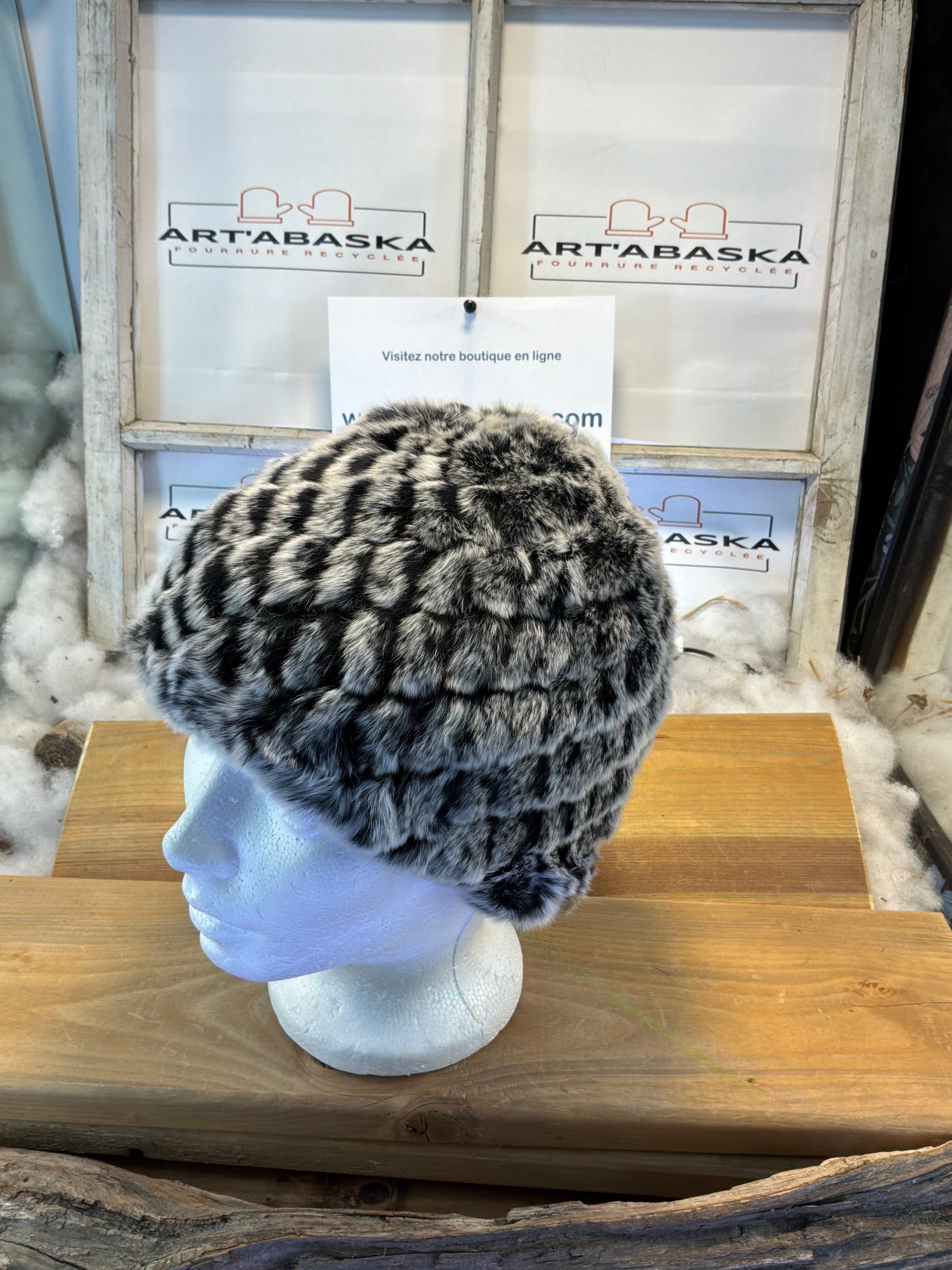 Tuque en fourrure recyclée vison