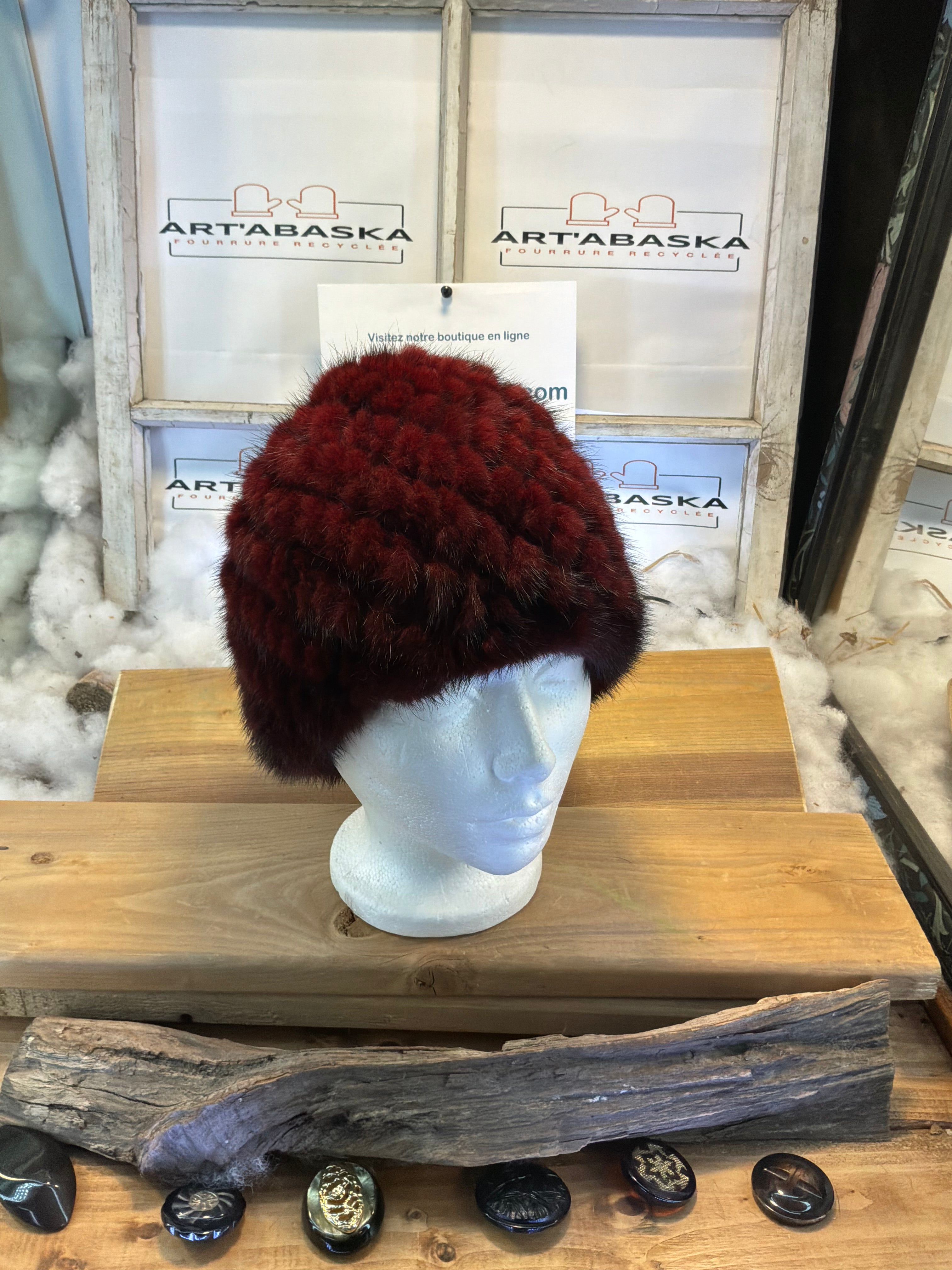 Tuque en fourrure recyclée vison