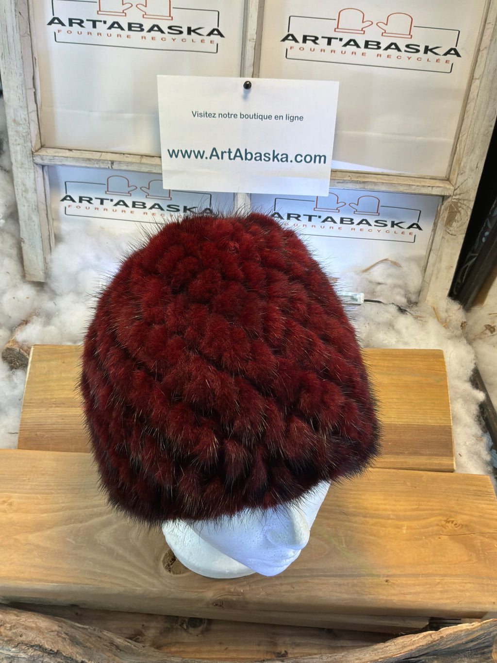 Tuque en fourrure recyclée vison