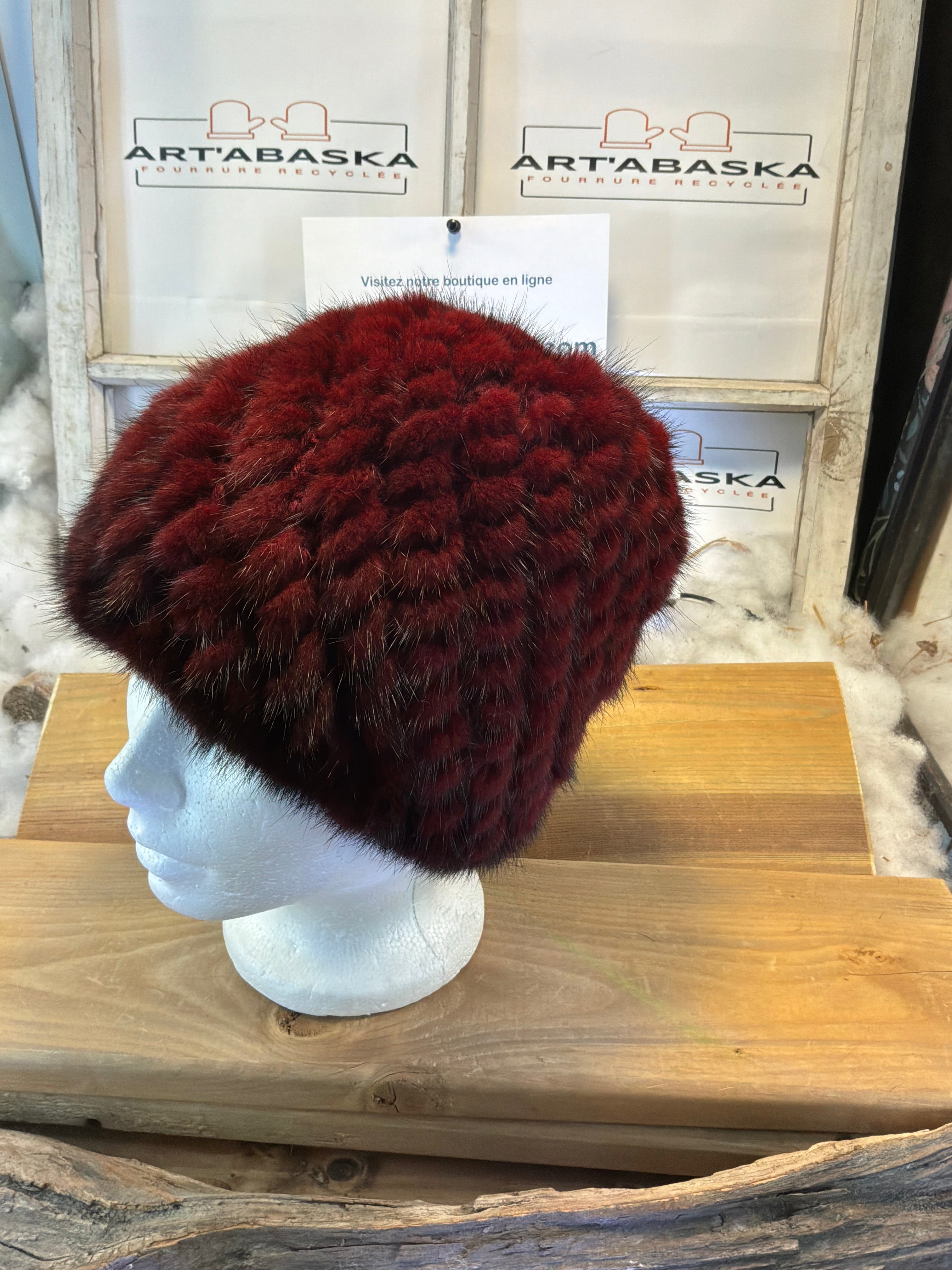 Tuque en fourrure recyclée vison