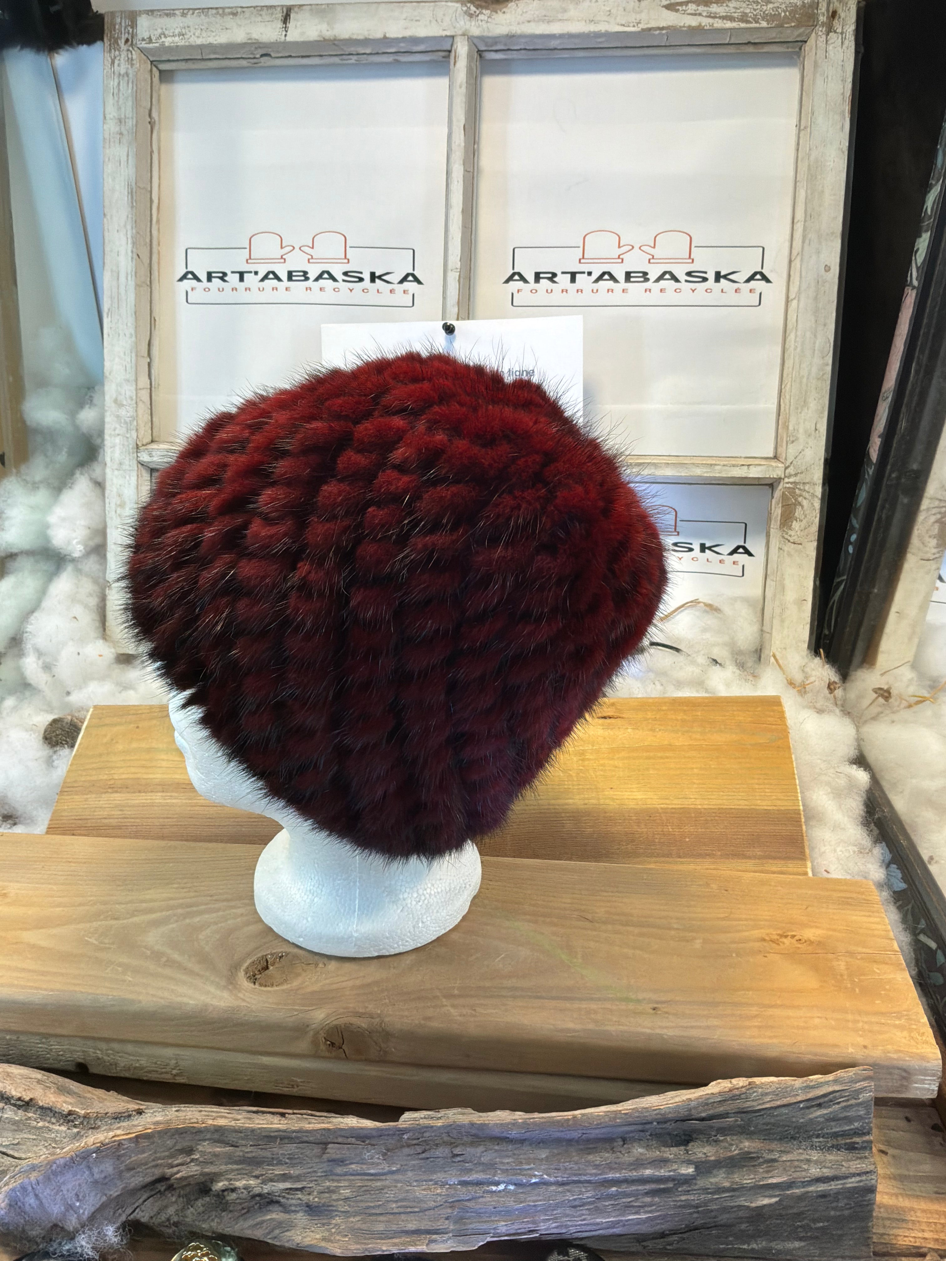 Tuque en fourrure recyclée vison