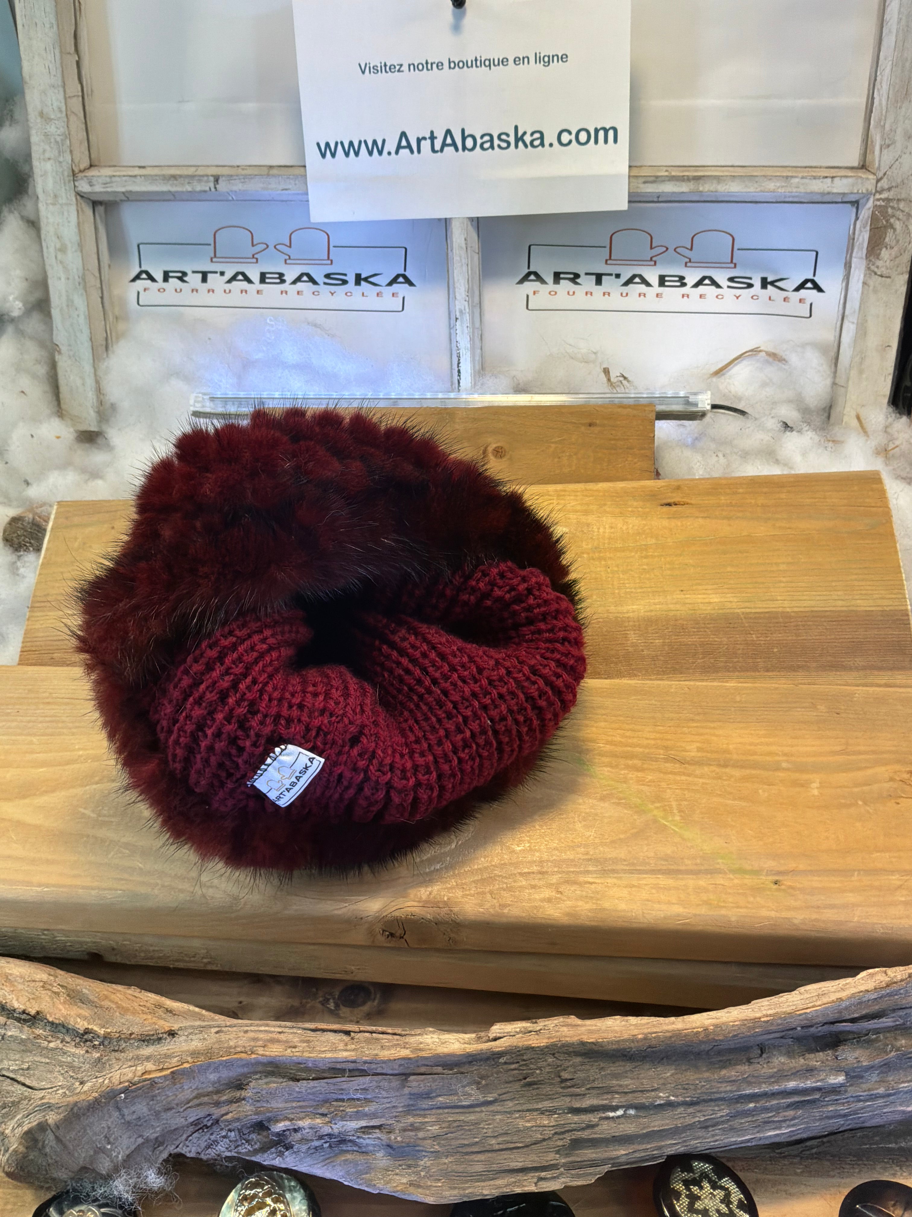 Tuque en fourrure recyclée vison