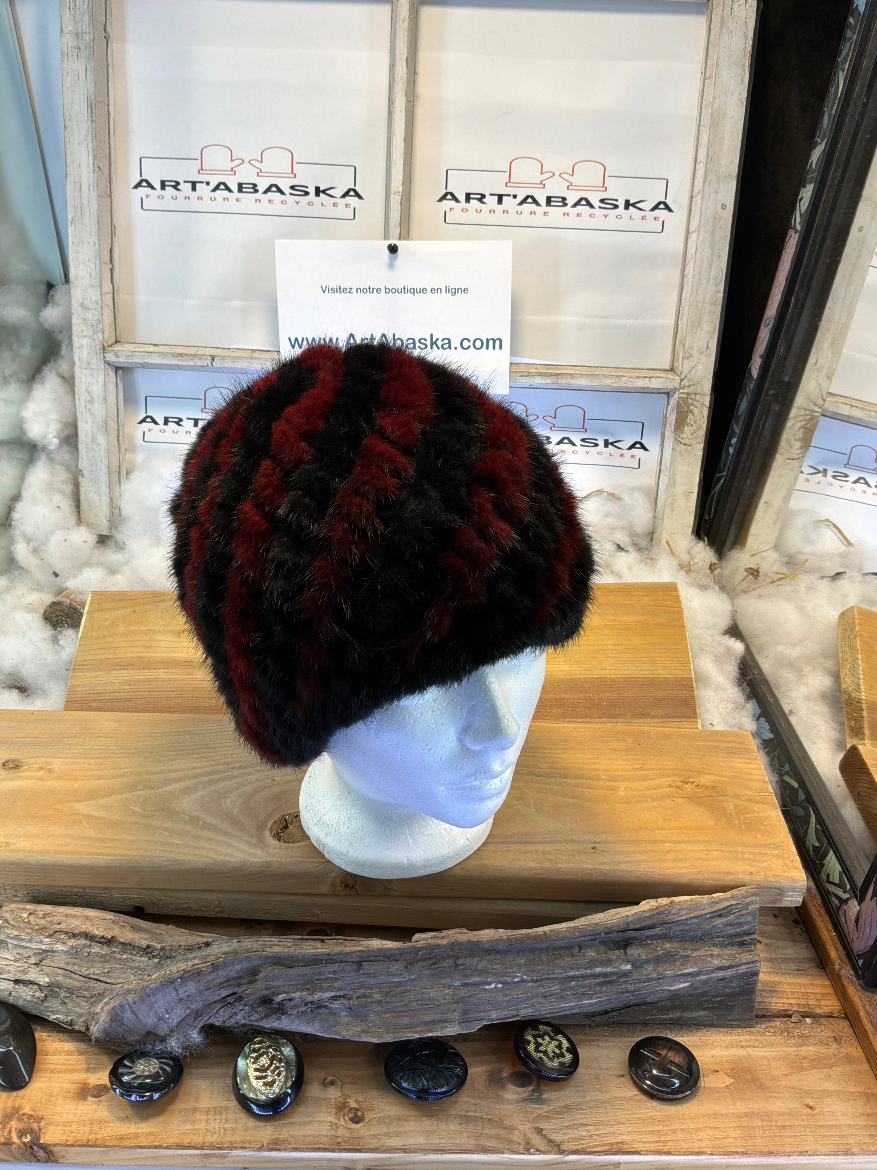 Tuque en fourrure recyclée vison