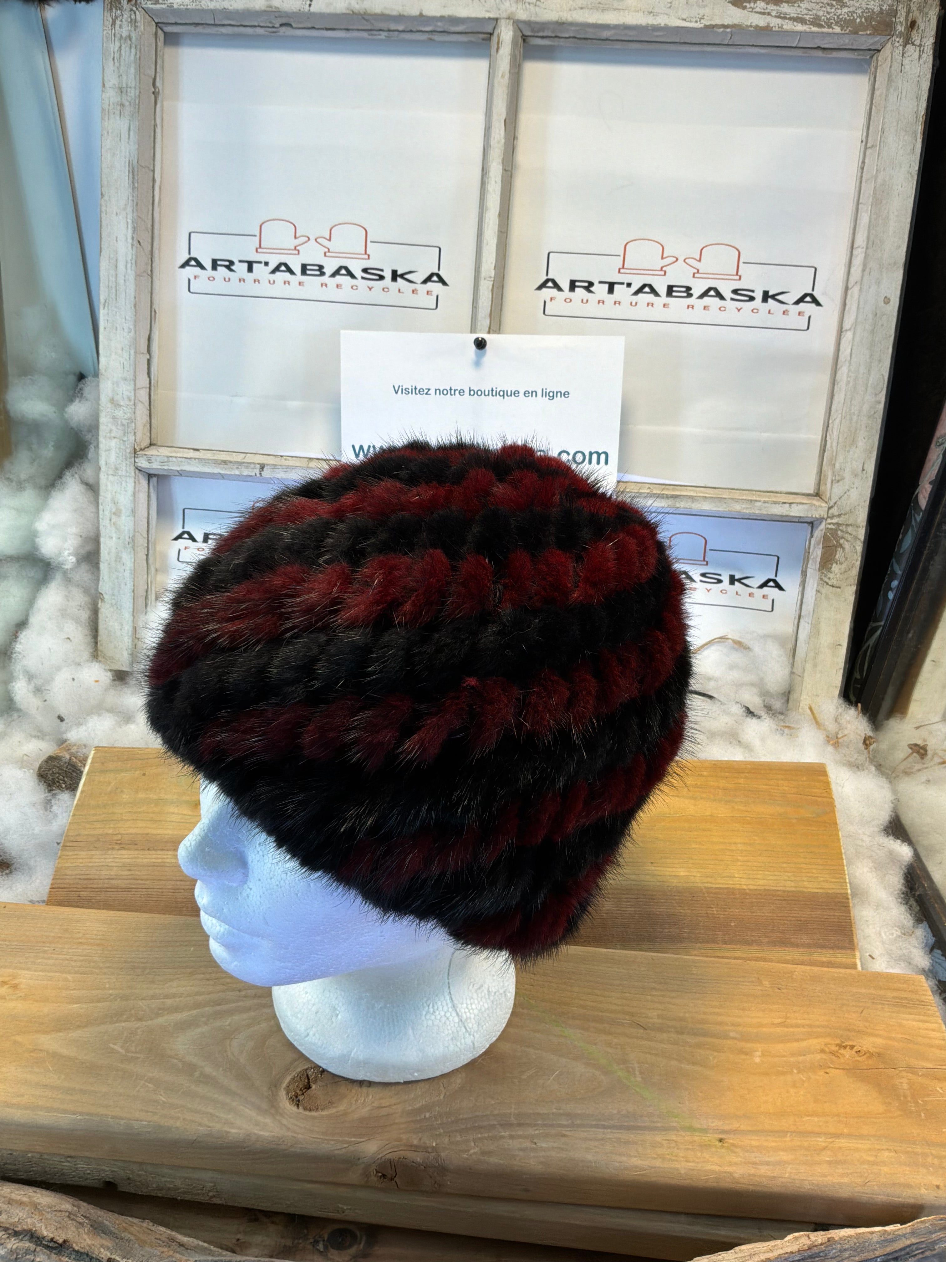 Tuque en fourrure recyclée vison
