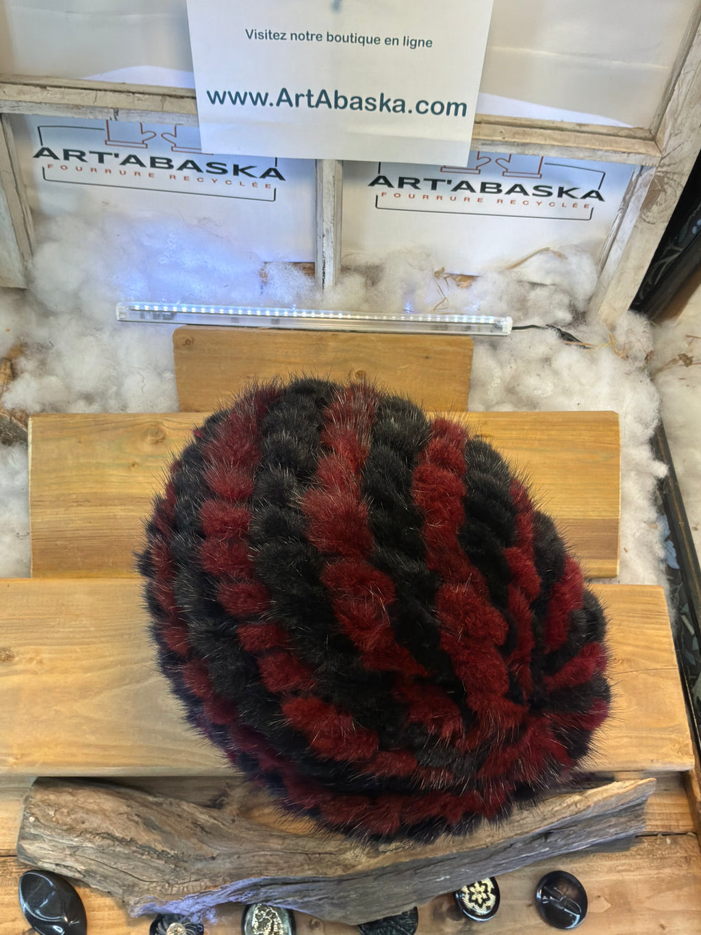 Tuque en fourrure recyclée vison