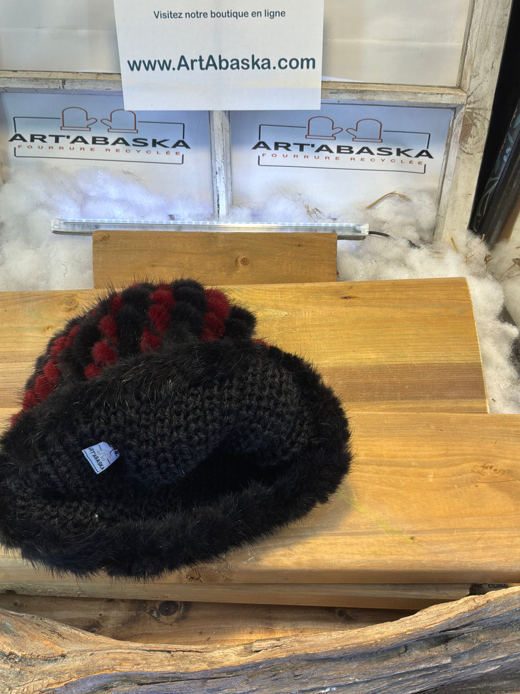 Tuque en fourrure recyclée vison
