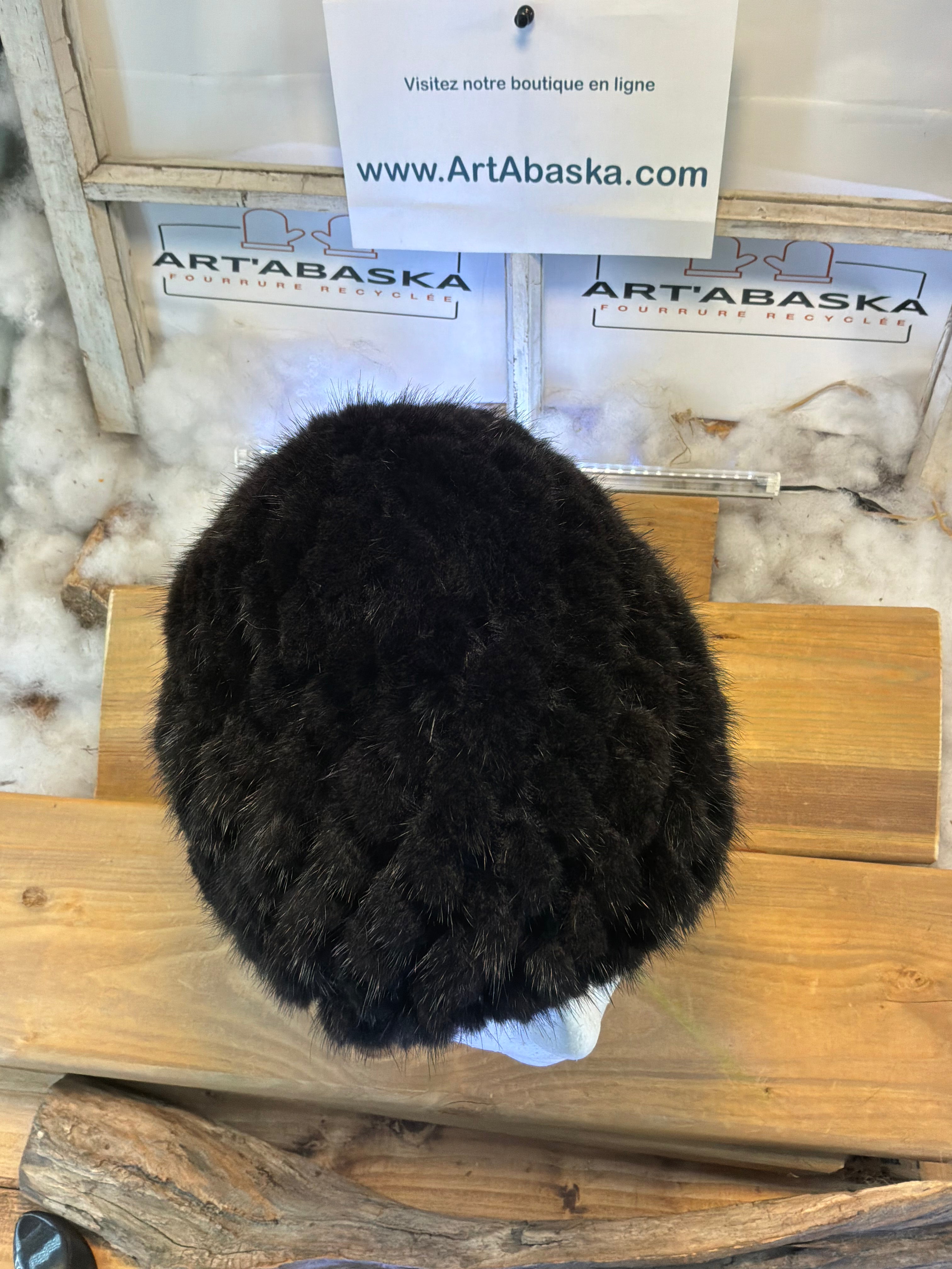 Tuque en fourrure recyclée vison