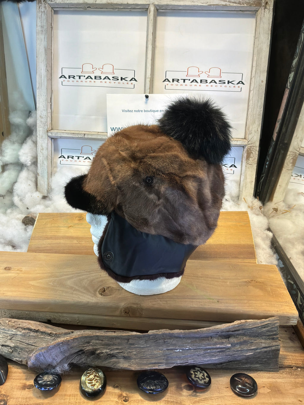 Casquette d’hiver en fourrure recyclée Les Anne