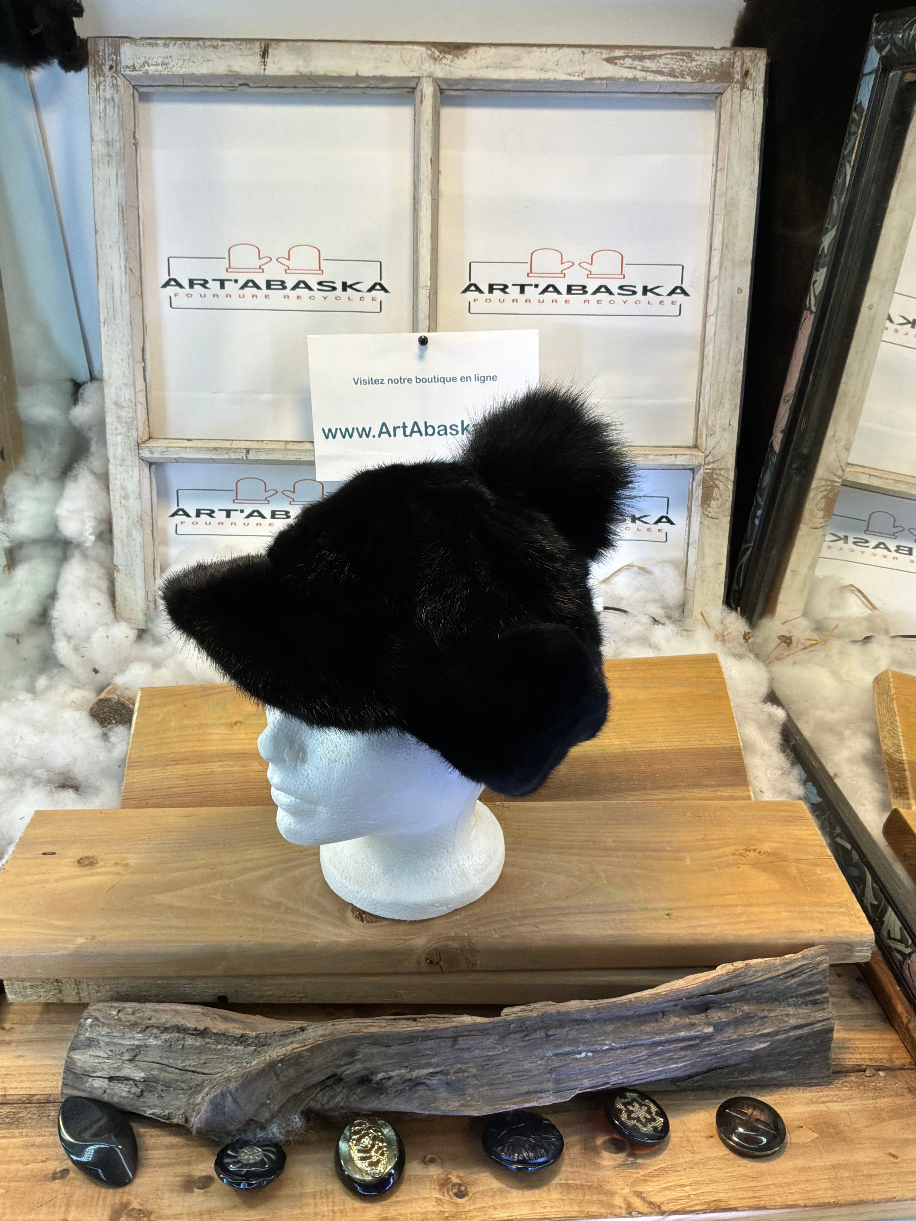 Casquette d’hiver en fourrure recyclée Les Claudette