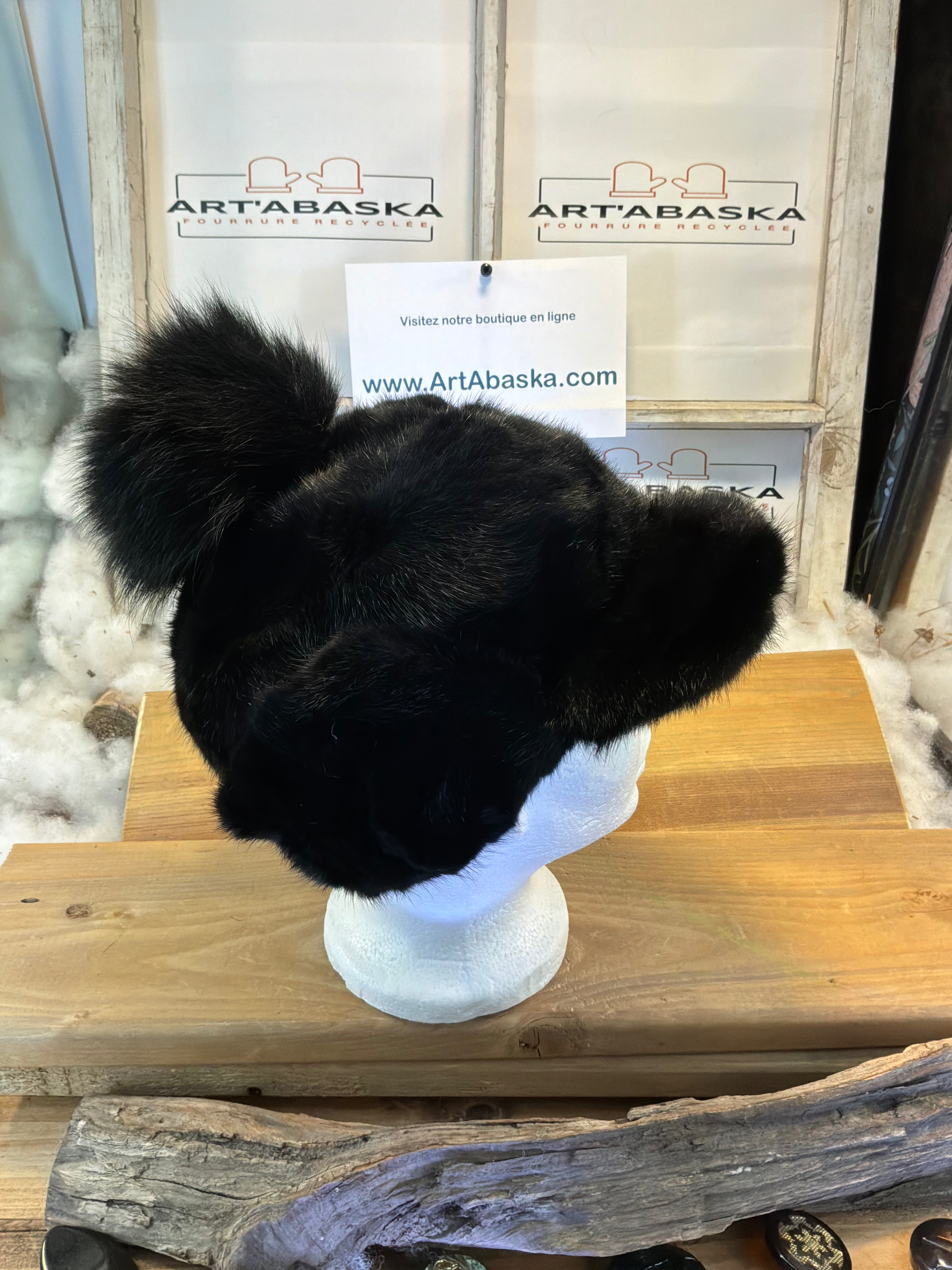 Casquette d’hiver en fourrure recyclée Les Claudette