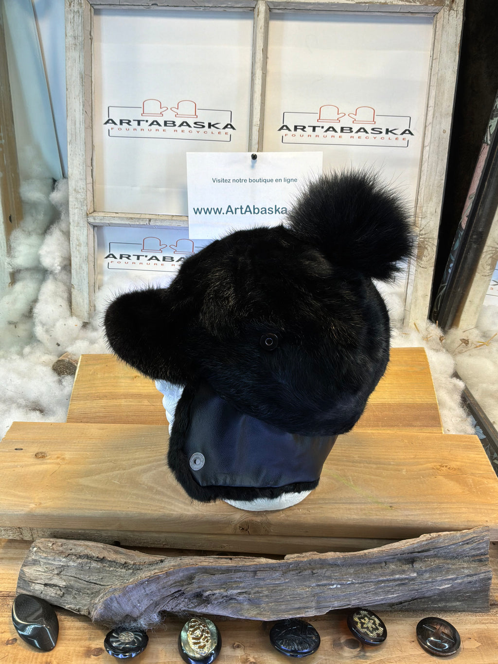 Casquette d’hiver en fourrure recyclée Les Claudette