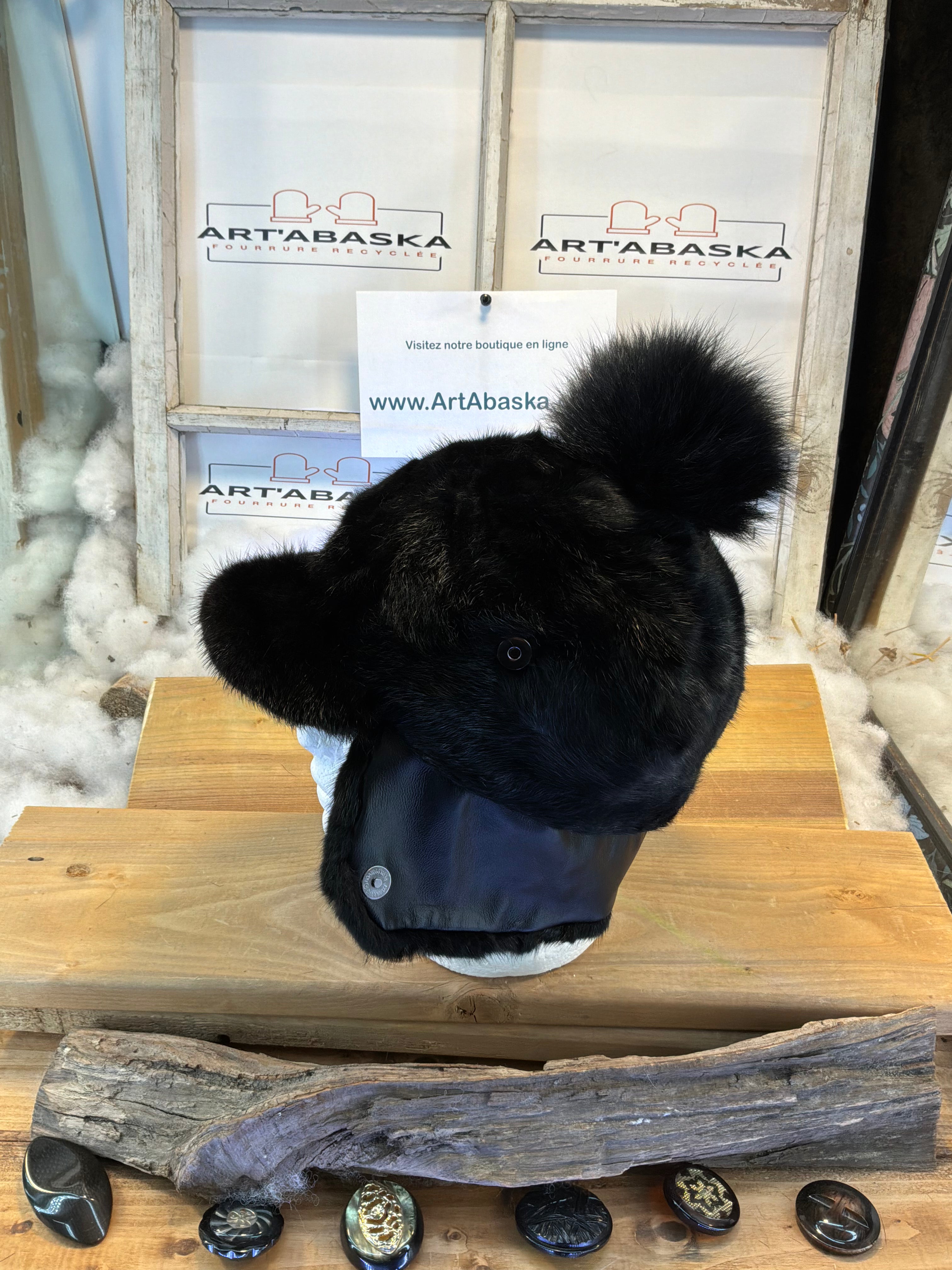 Casquette d’hiver en fourrure recyclée Les Claudette