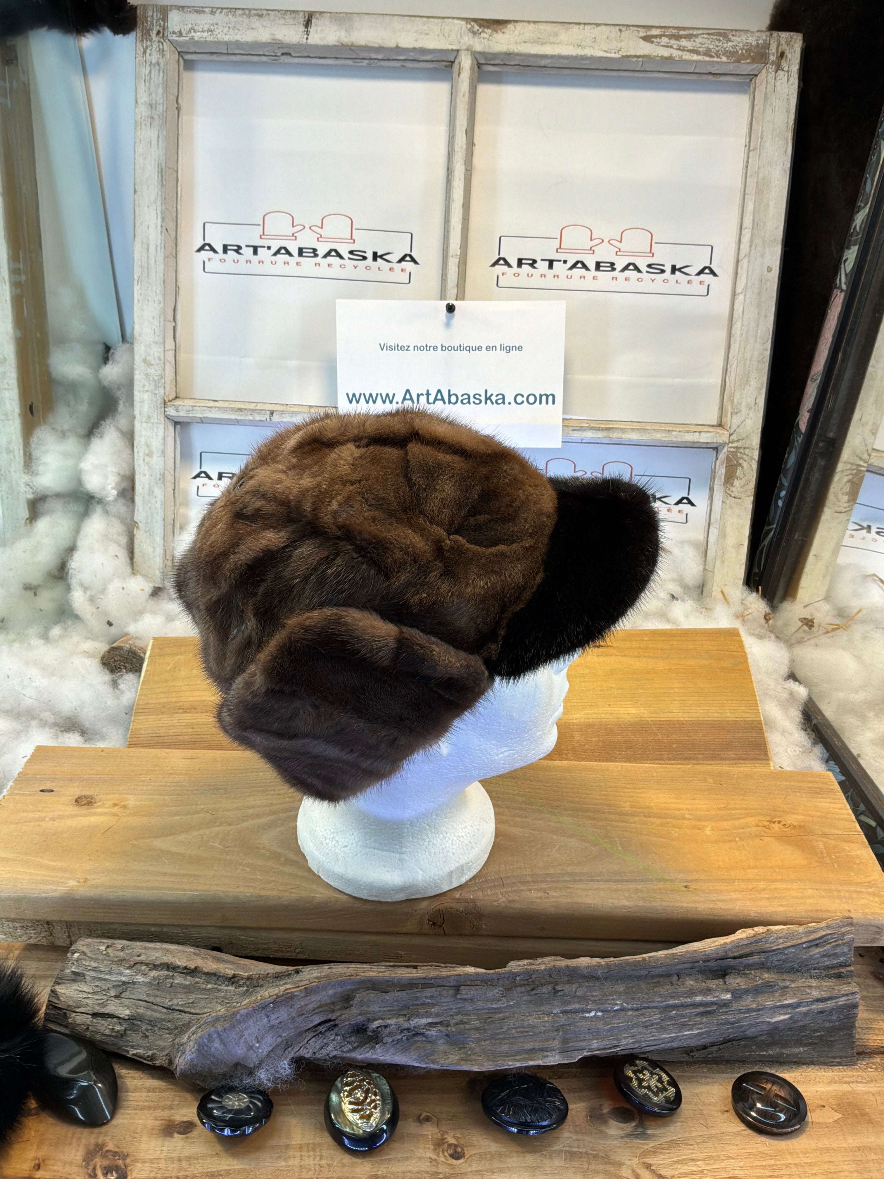 Casquette d’hiver en fourrure recyclée Les Danielle