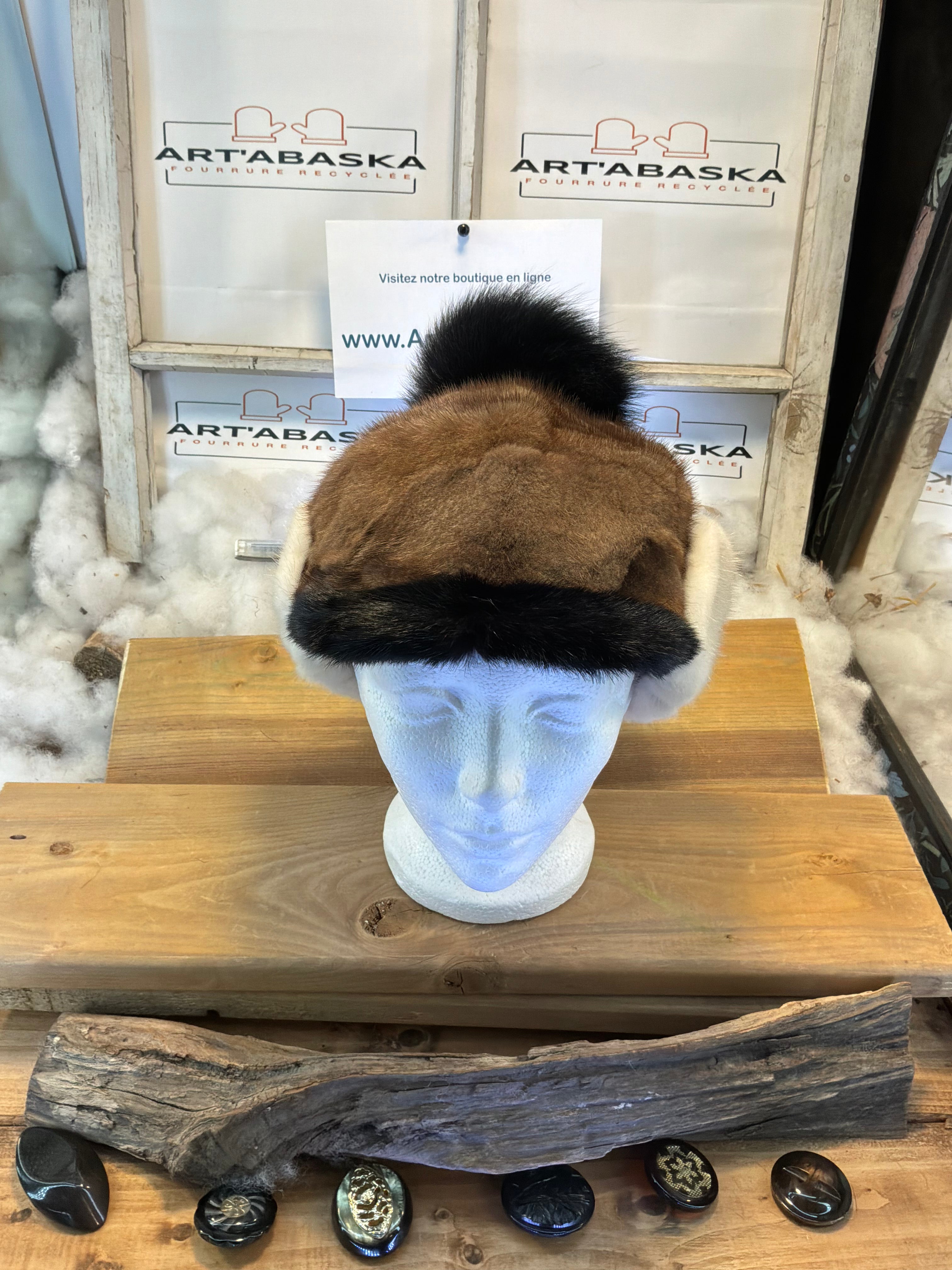 Casquette d’hiver en fourrure recyclée Les Rollande