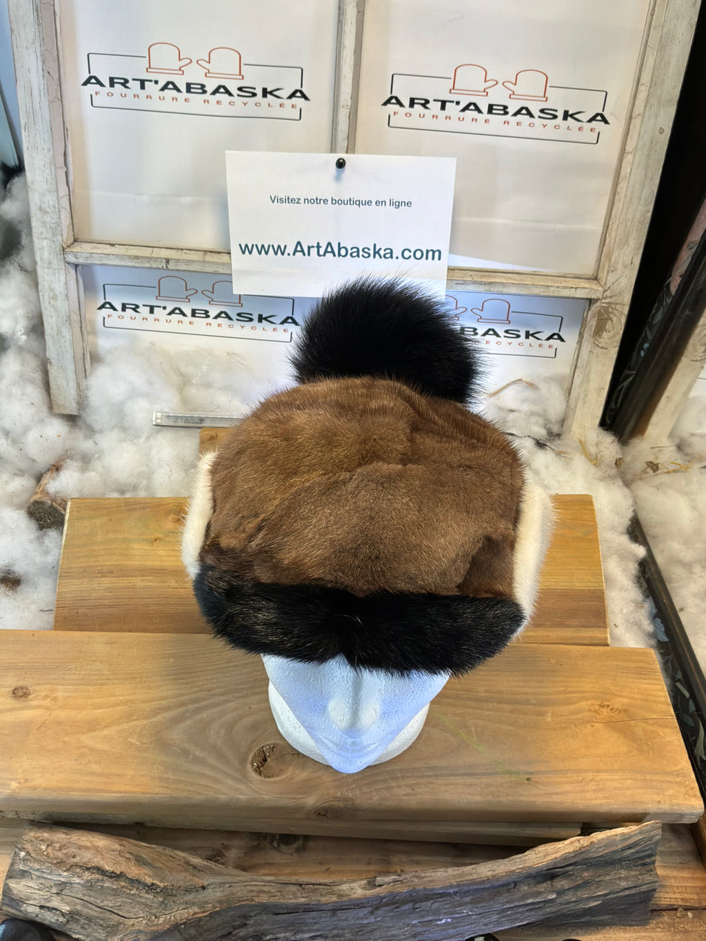 Casquette d’hiver en fourrure recyclée Les Rollande