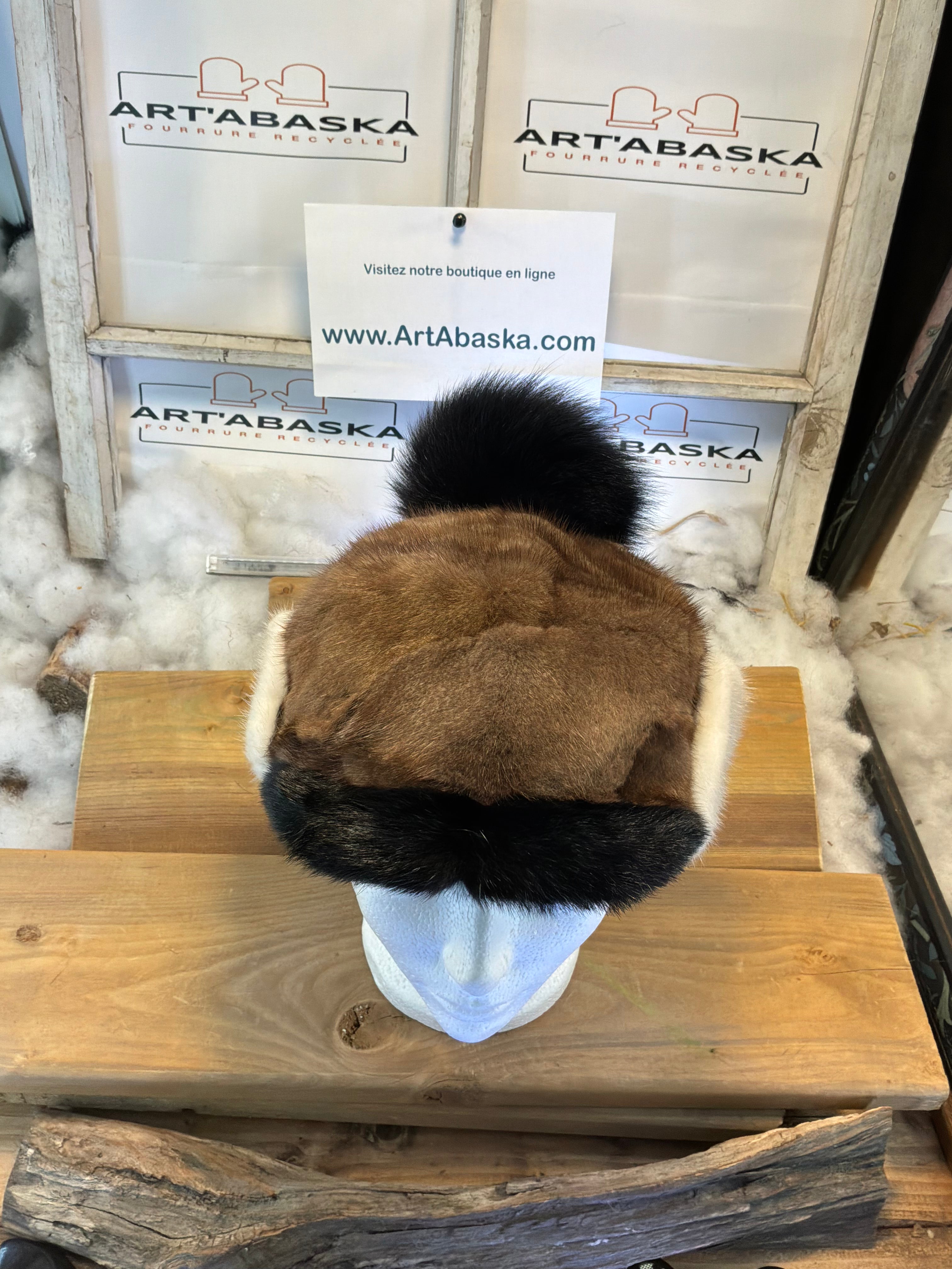 Casquette d’hiver en fourrure recyclée Les Rollande