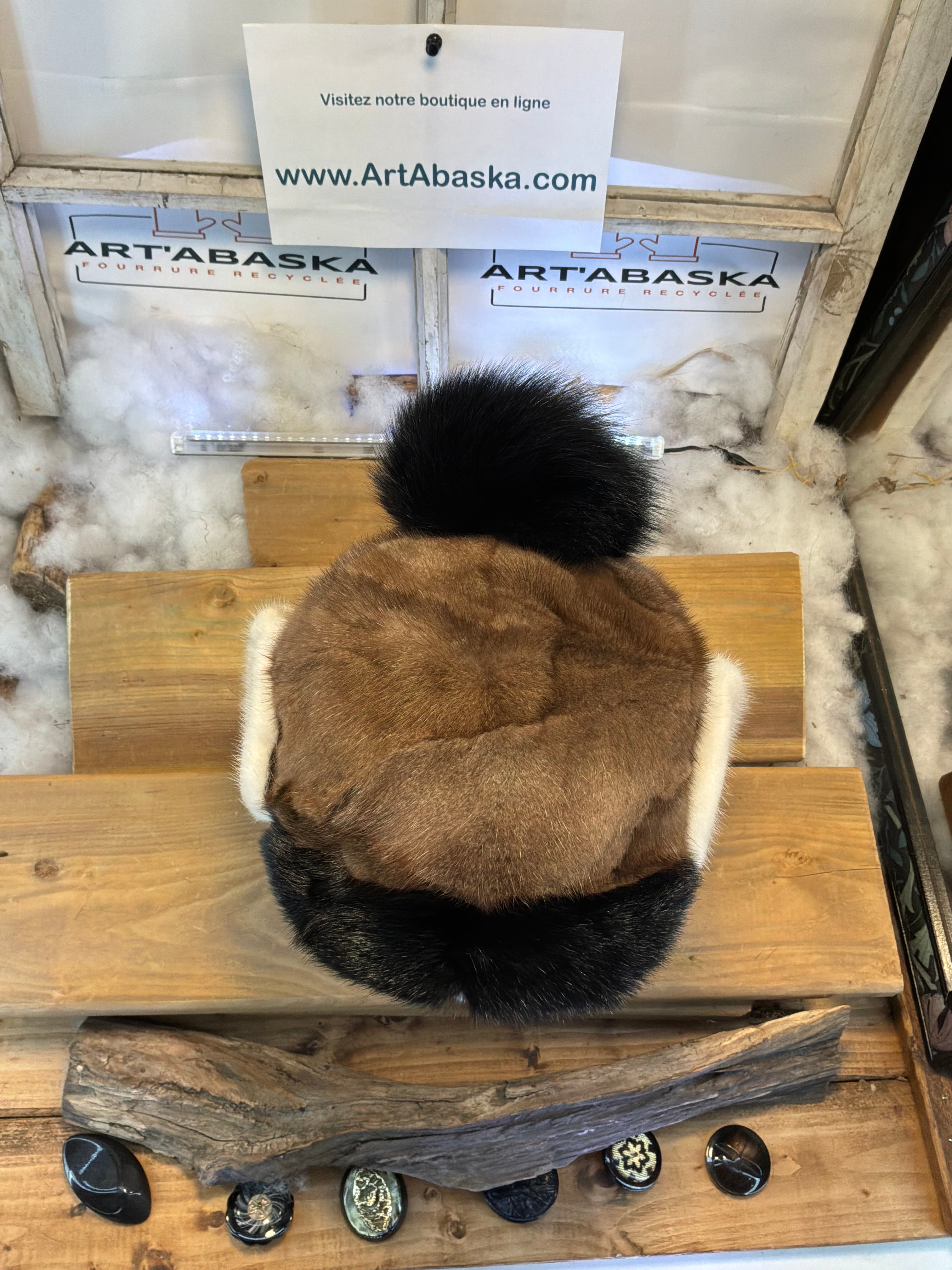 Casquette d’hiver en fourrure recyclée Les Rollande