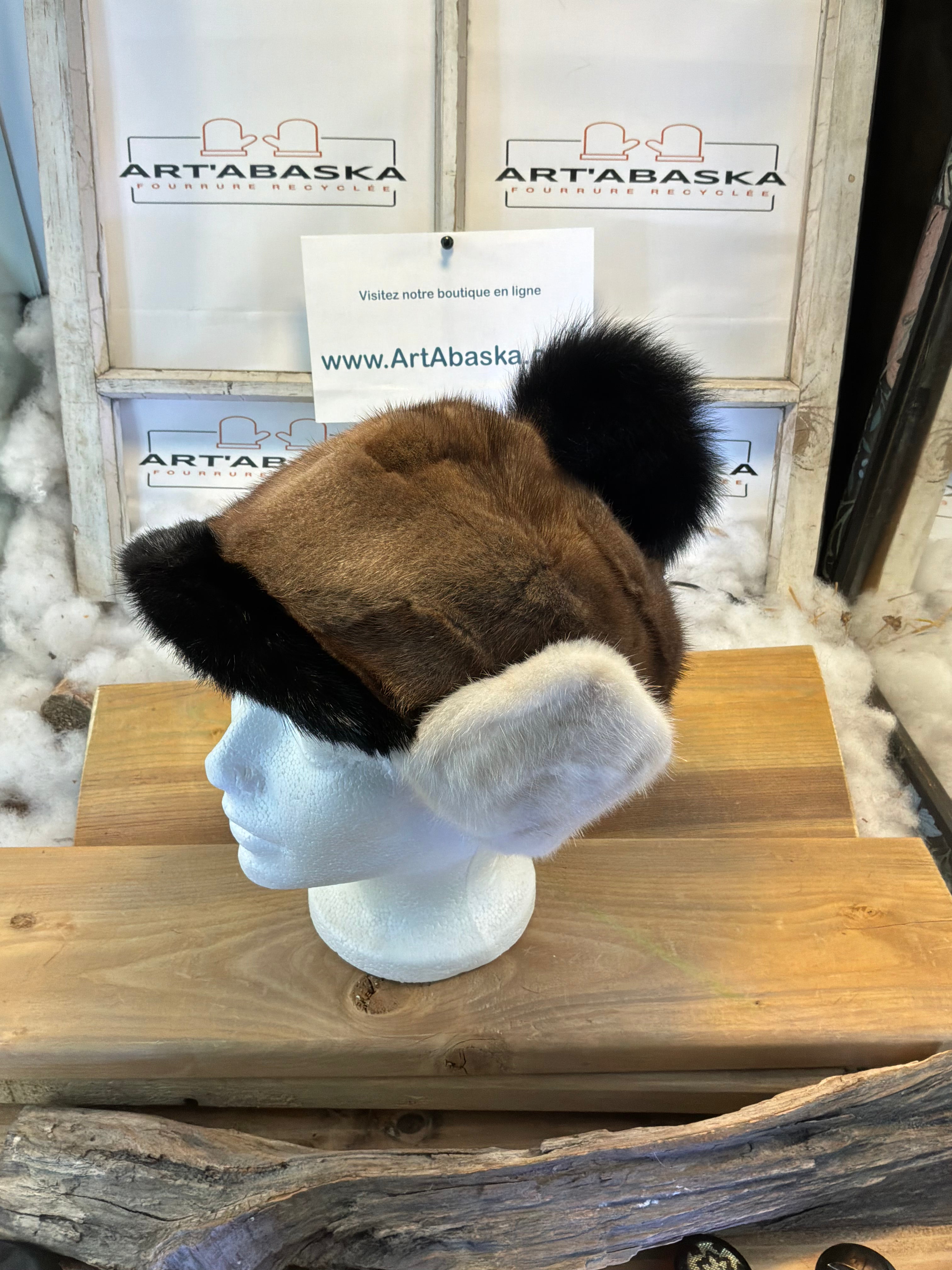 Casquette d’hiver en fourrure recyclée Les Rollande