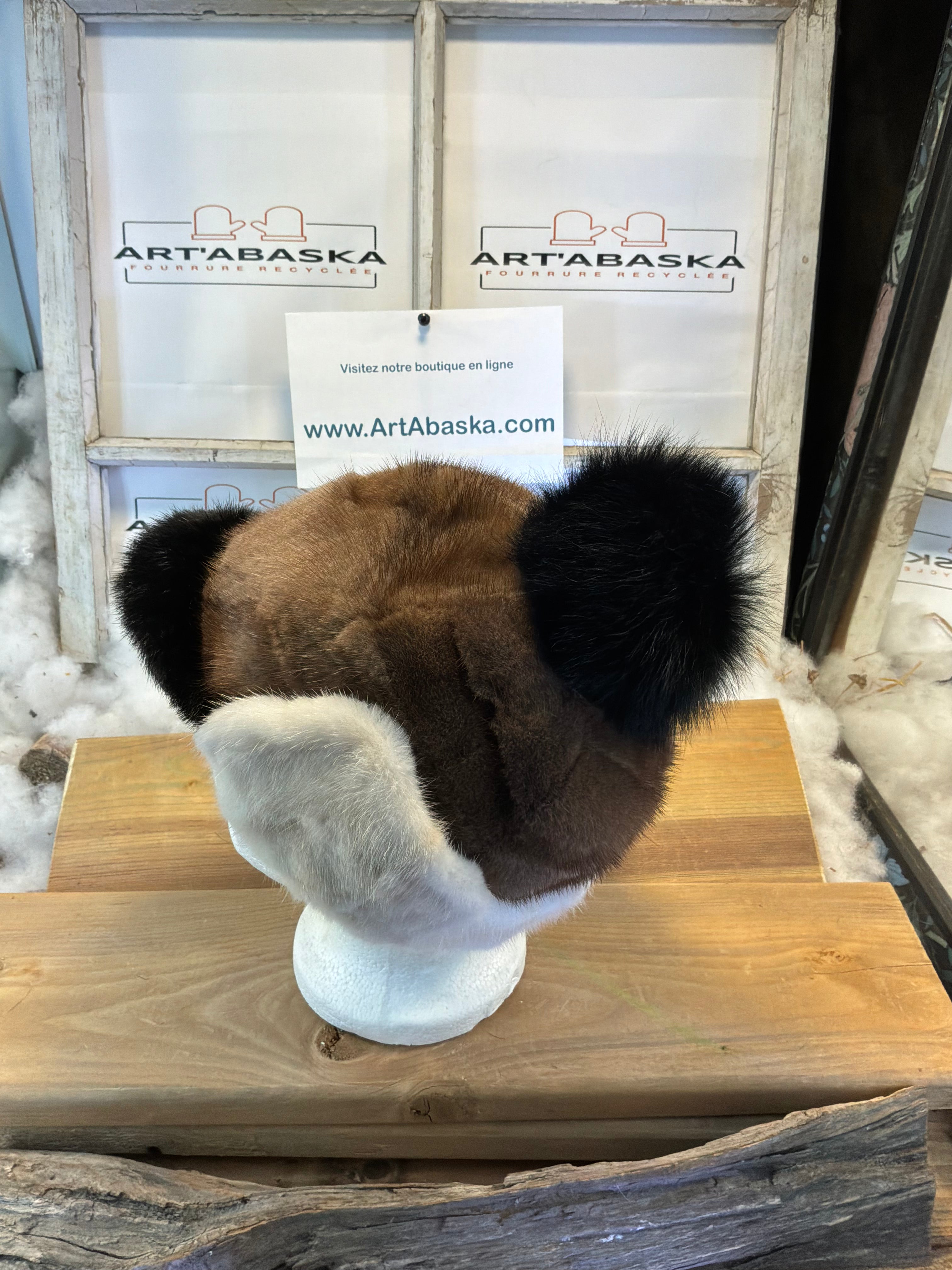 Casquette d’hiver en fourrure recyclée Les Rollande