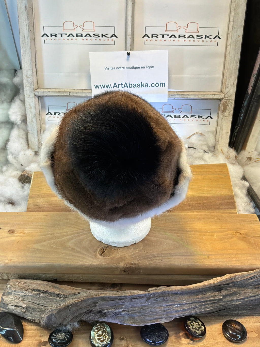 Casquette d’hiver en fourrure recyclée Les Rollande