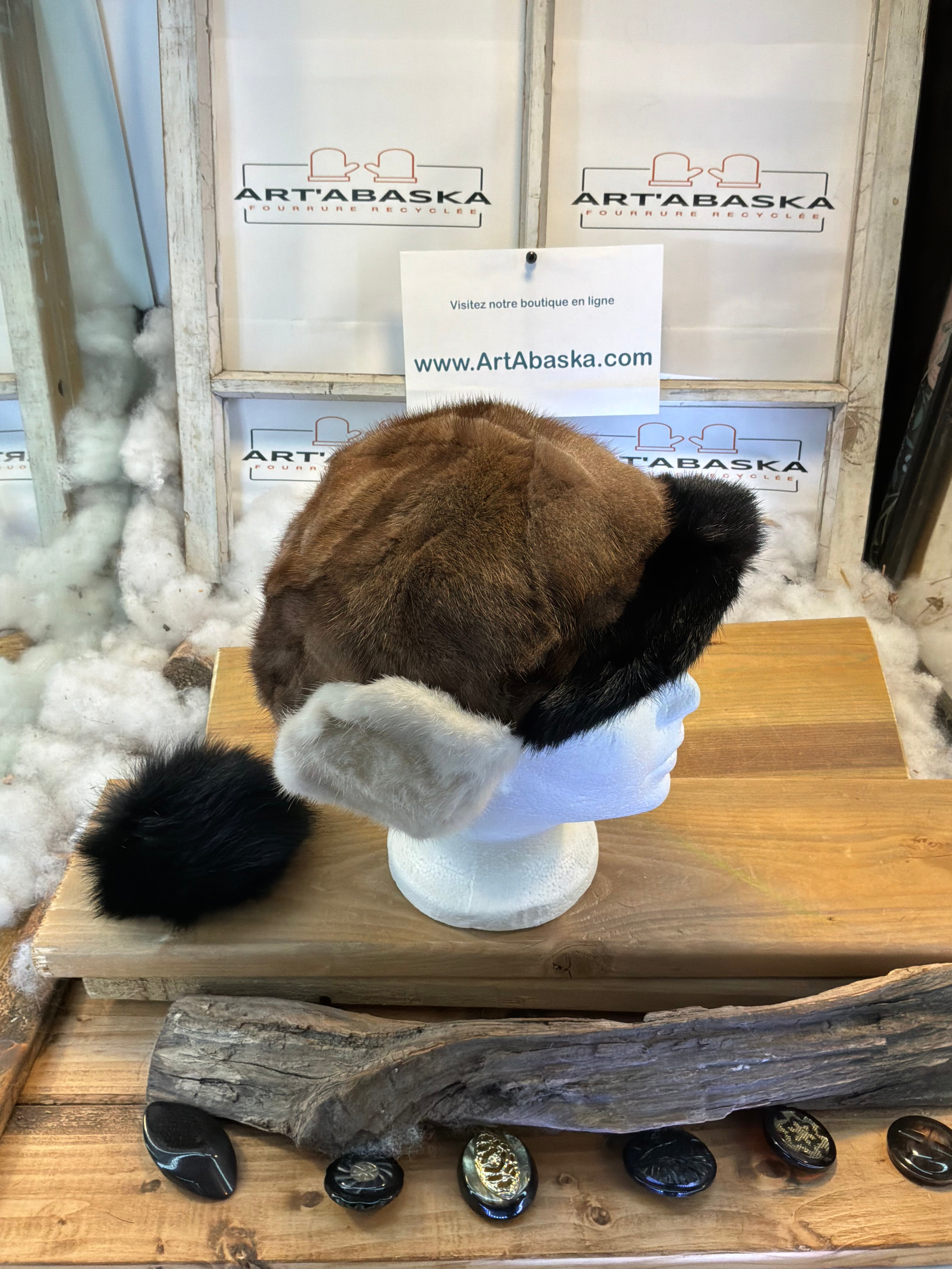 Casquette d’hiver en fourrure recyclée Les Rollande