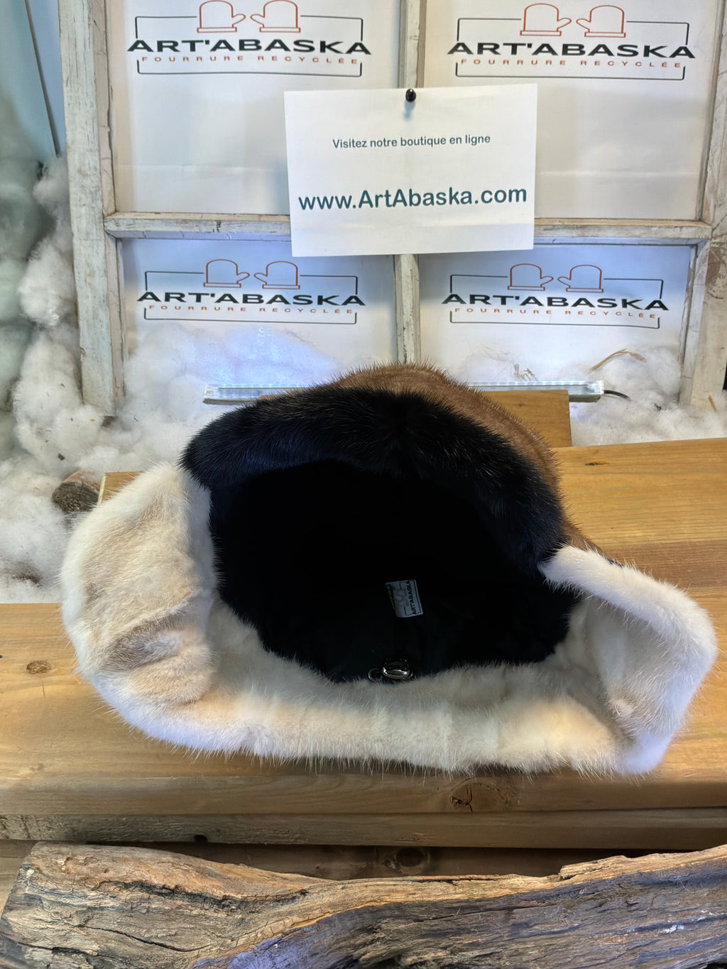Casquette d’hiver en fourrure recyclée Les Rollande