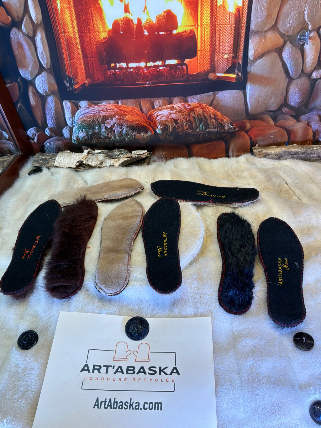 6mm felt and recycled fur insulating insoles – Sold in pairs – Comfort and warmth – Art’Abaska – Sizes 5 to 12 Women