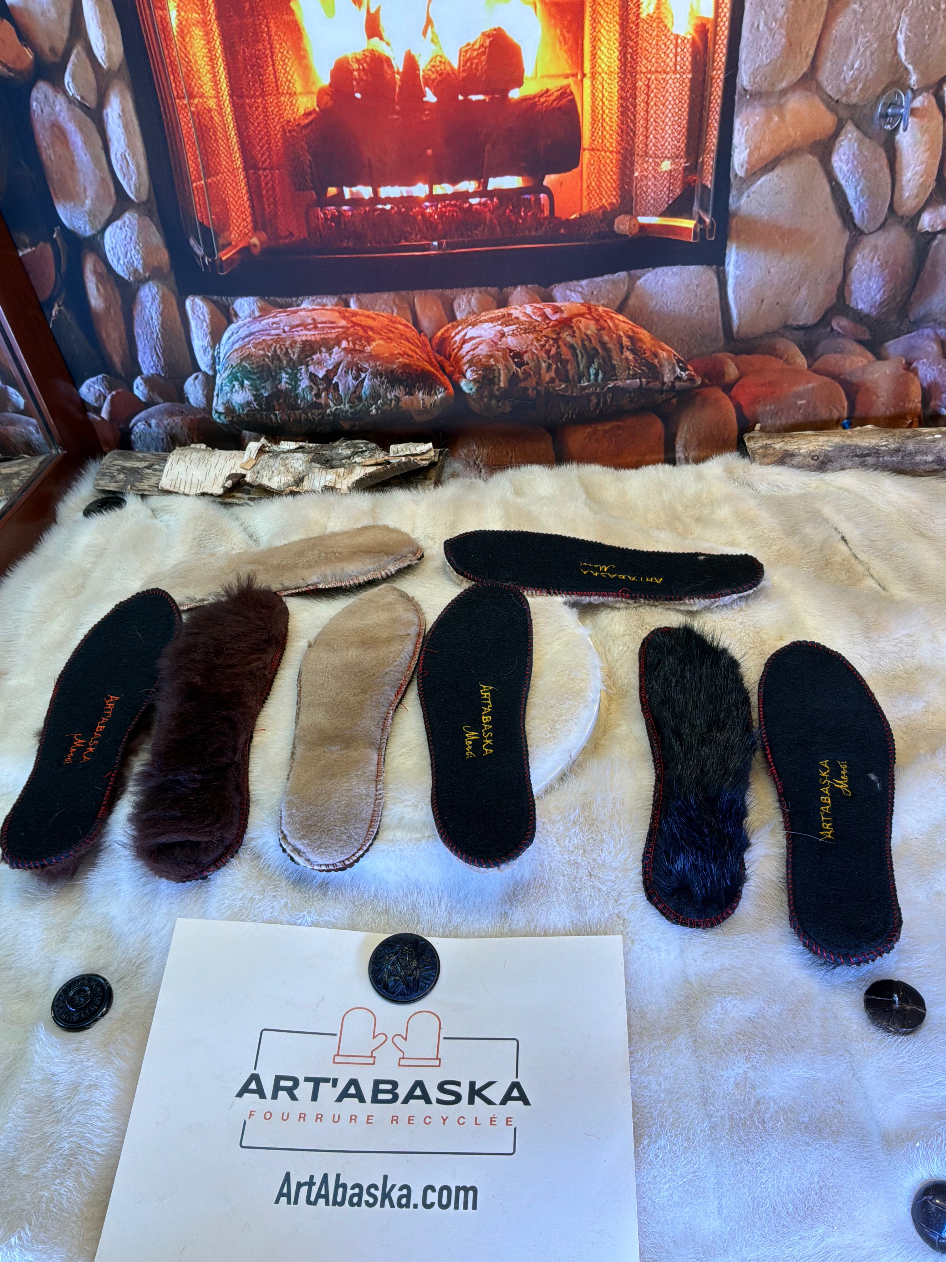 6mm felt and recycled fur insulating insoles – Sold in pairs – Comfort and warmth – Art’Abaska – Sizes 5 to 12 Women