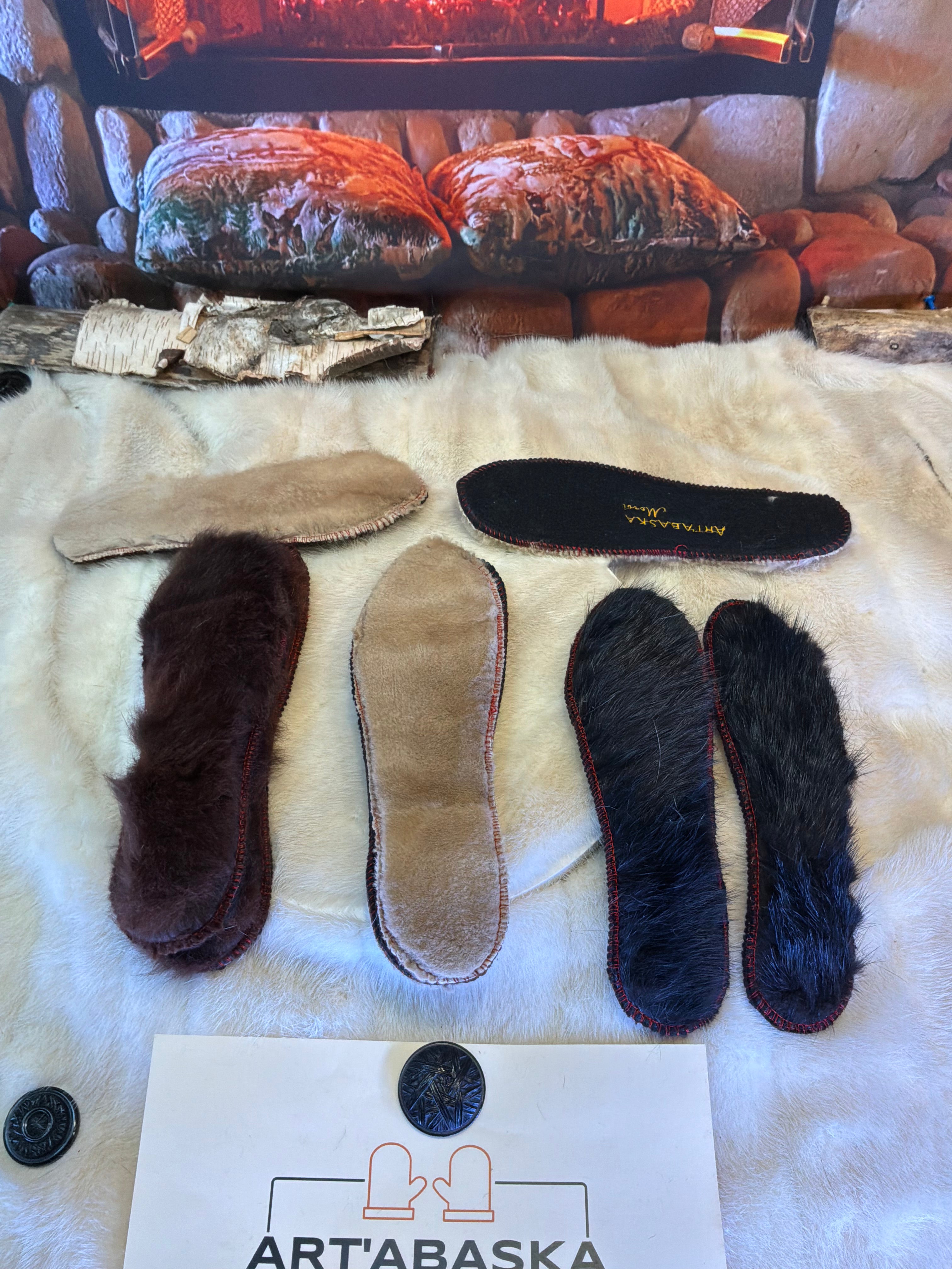 6mm felt and recycled fur insulating insoles – Sold in pairs – Comfort and warmth – Art’Abaska – Sizes 5 to 12 Women
