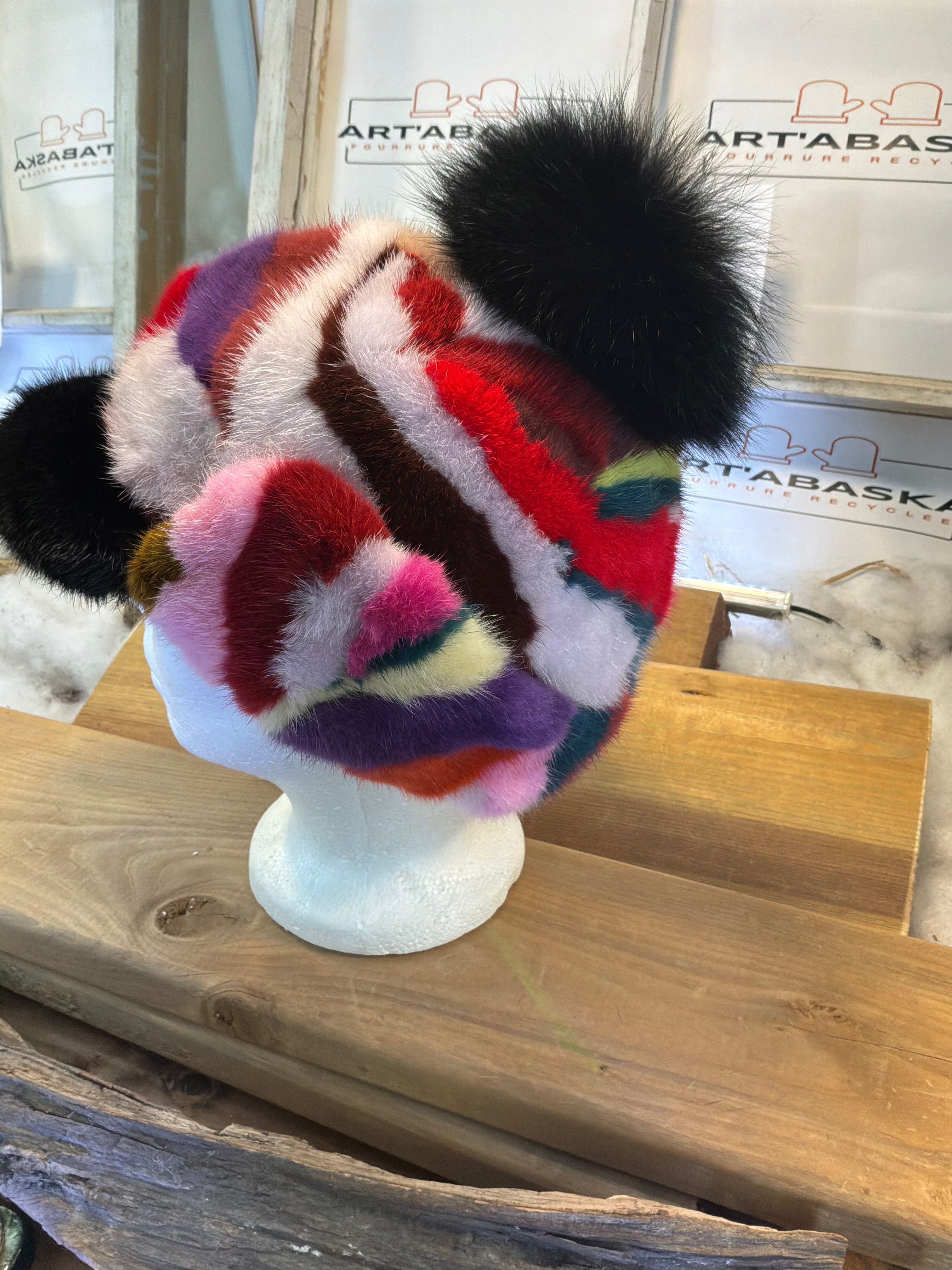 Casquette d’hiver en fourrure recyclée Les Jacinthe