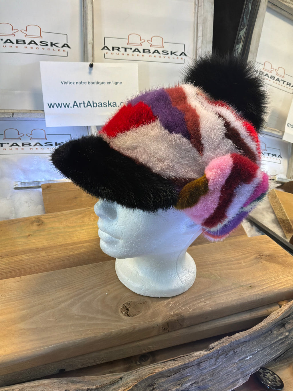 Casquette d’hiver en fourrure recyclée Les Jacinthe