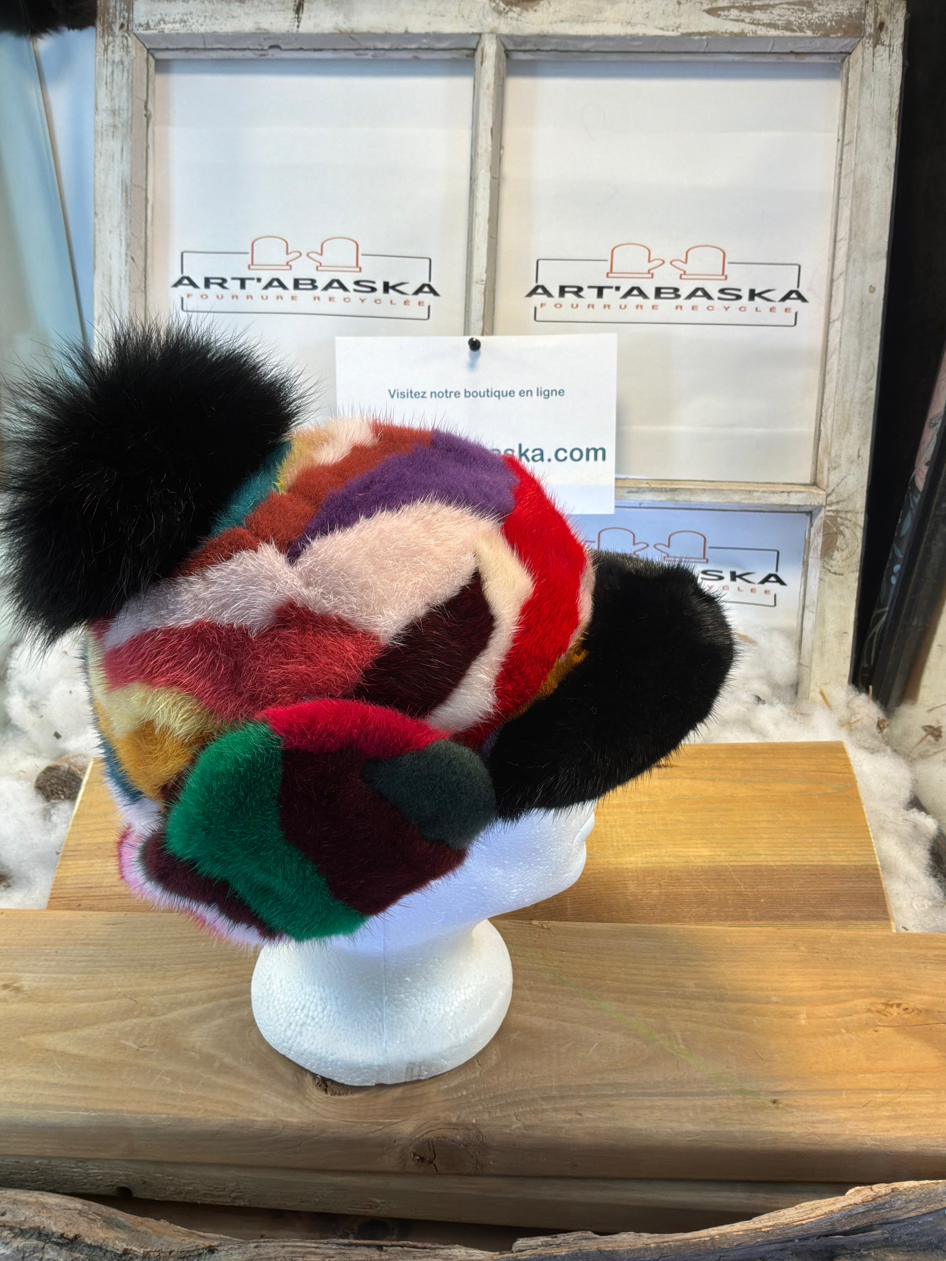 Casquette d’hiver en fourrure recyclée Les Jacinthe