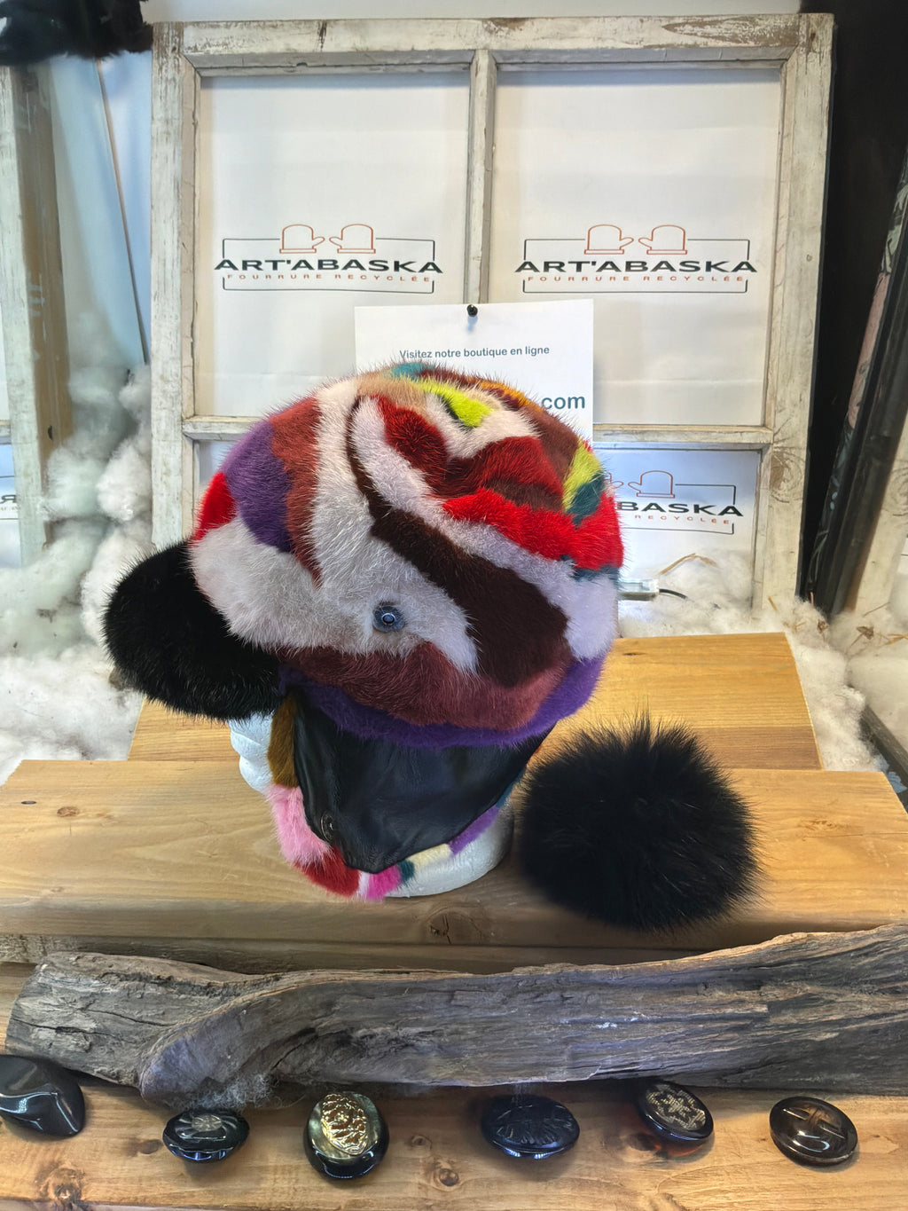 Casquette d’hiver en fourrure recyclée Les Jacinthe