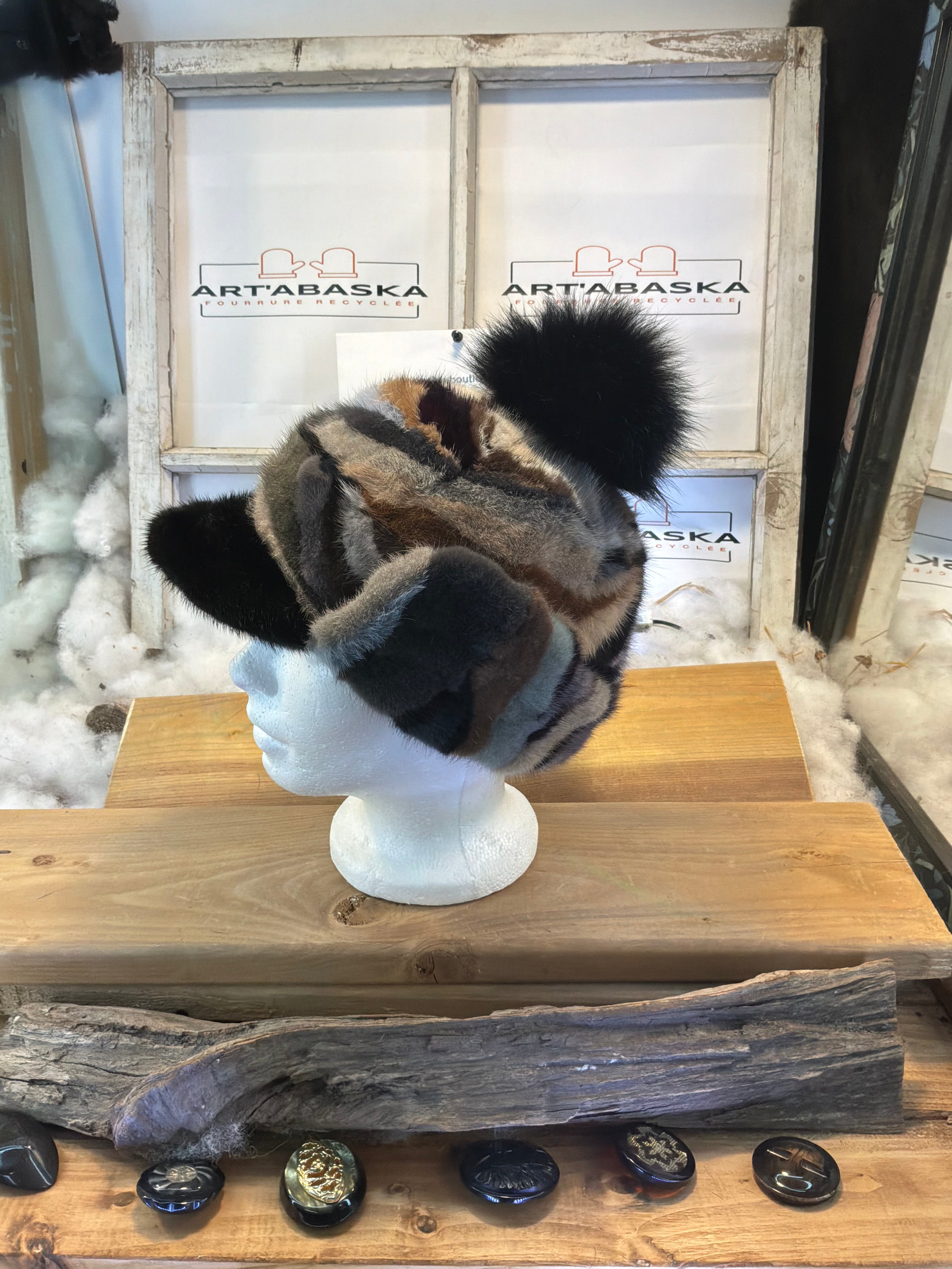 Casquette d’hiver en fourrure recyclée La Gilberte