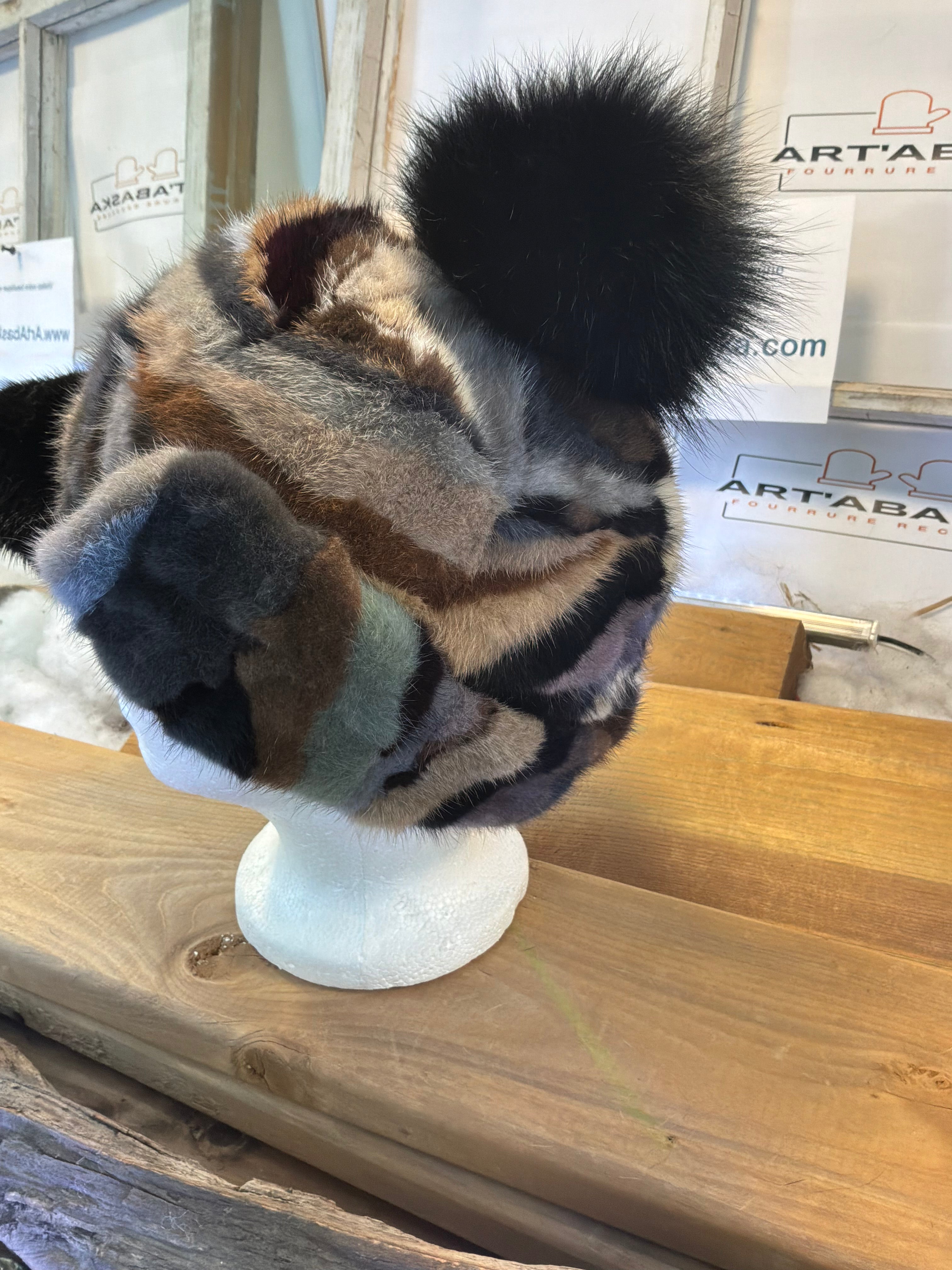 Casquette d’hiver en fourrure recyclée La Gilberte