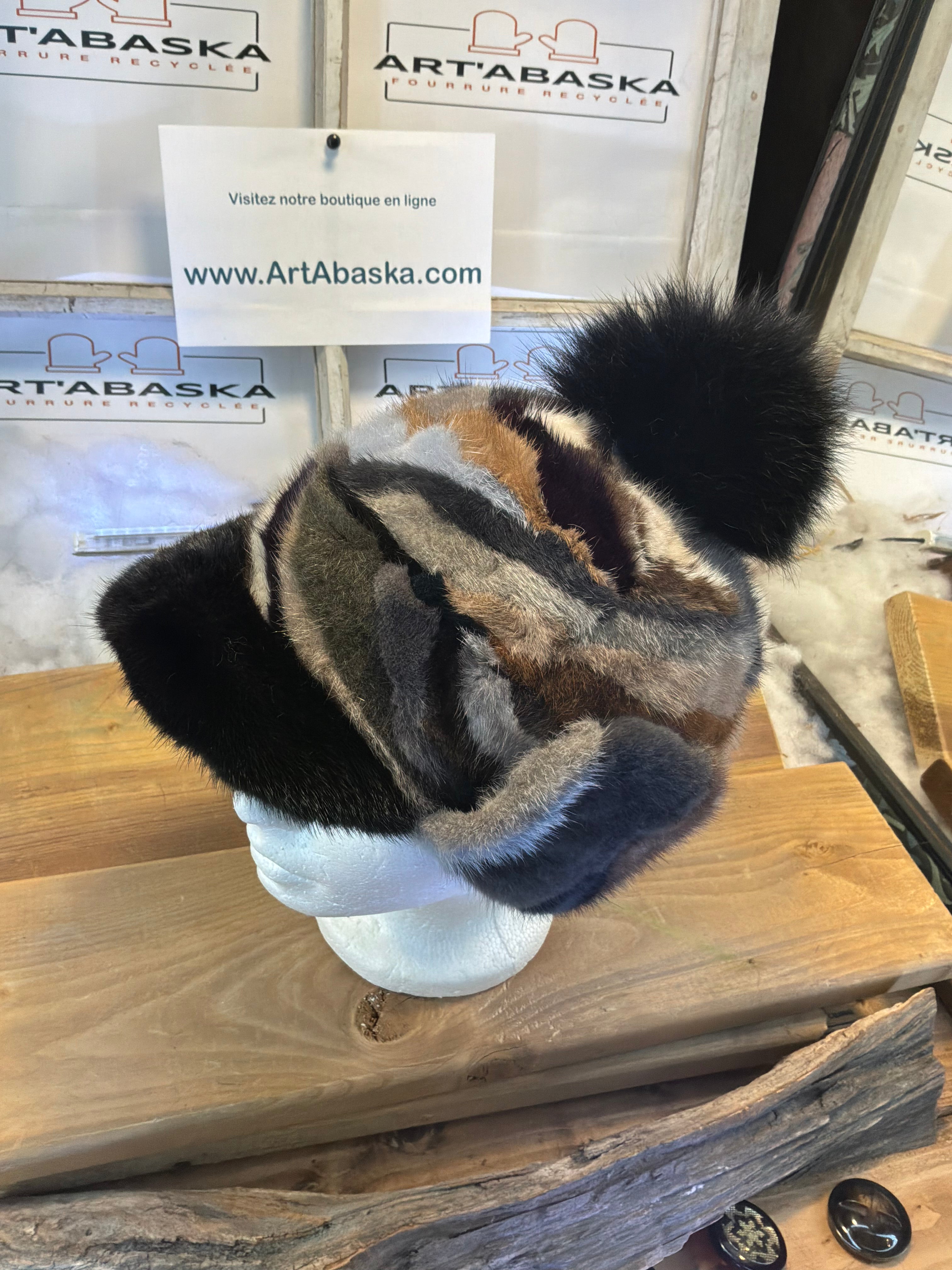 Casquette d’hiver en fourrure recyclée La Gilberte