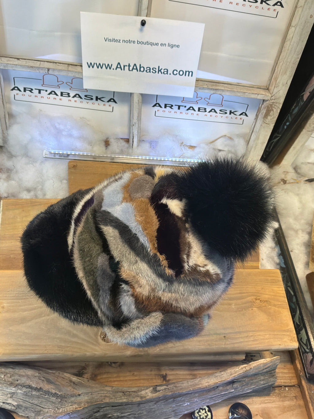 Casquette d’hiver en fourrure recyclée La Gilberte