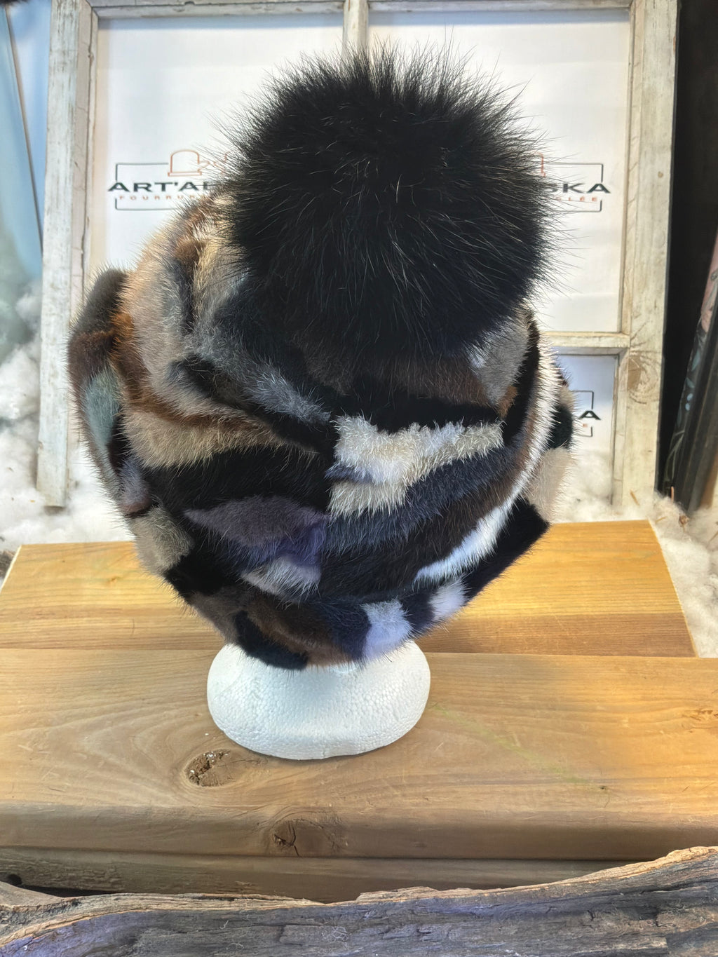 Casquette d’hiver en fourrure recyclée La Gilberte