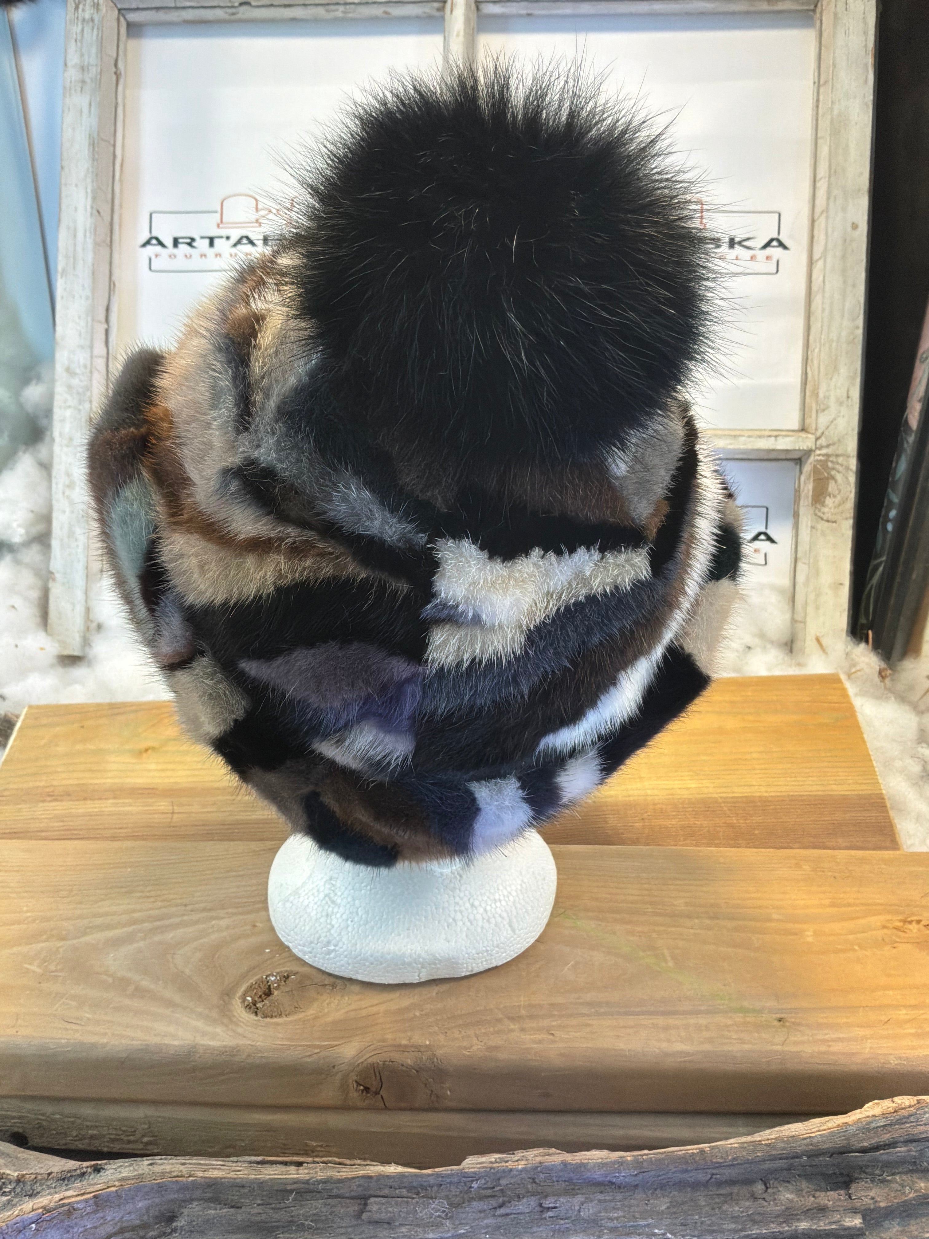 Casquette d’hiver en fourrure recyclée La Gilberte