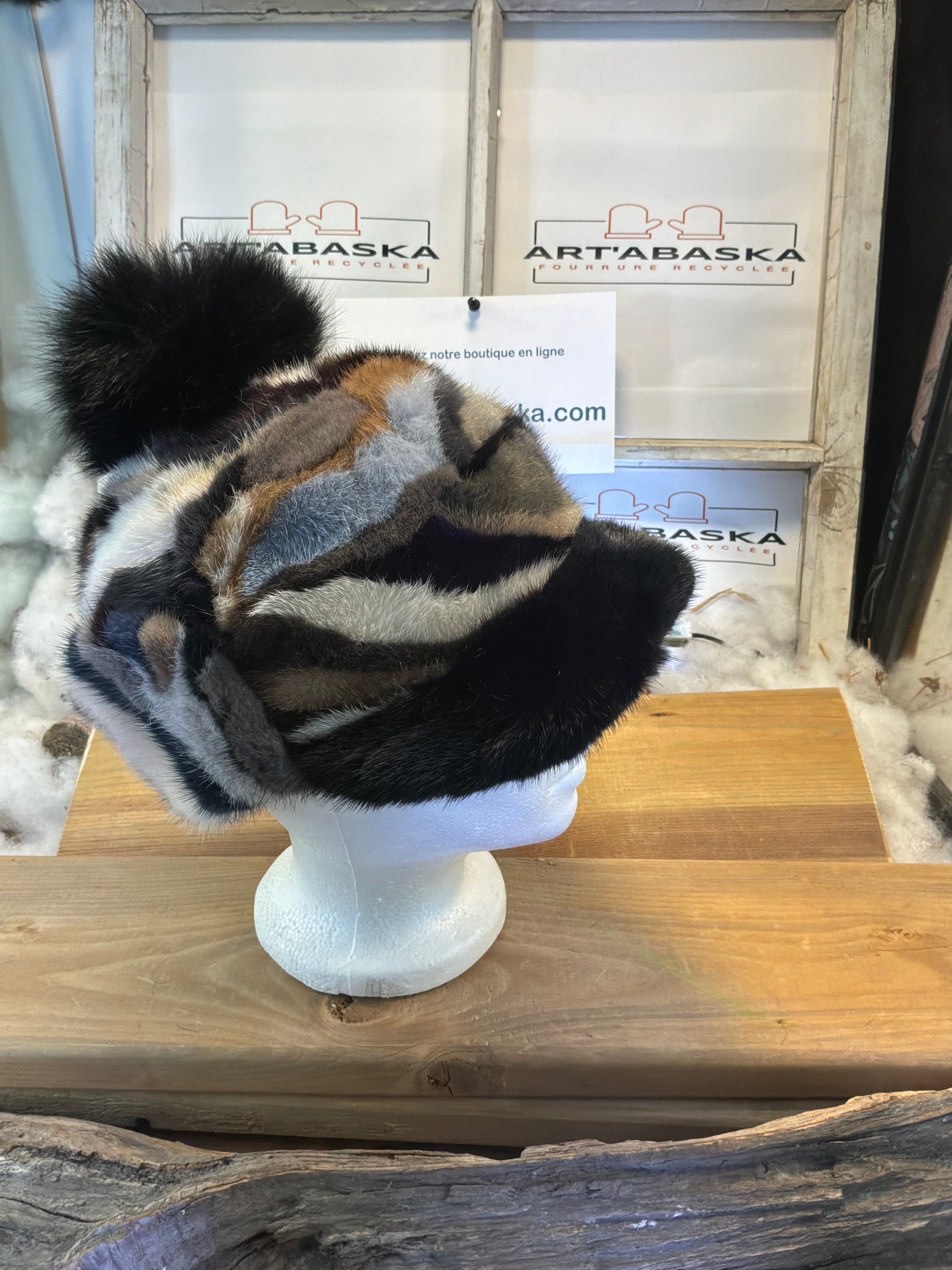 Casquette d’hiver en fourrure recyclée La Gilberte