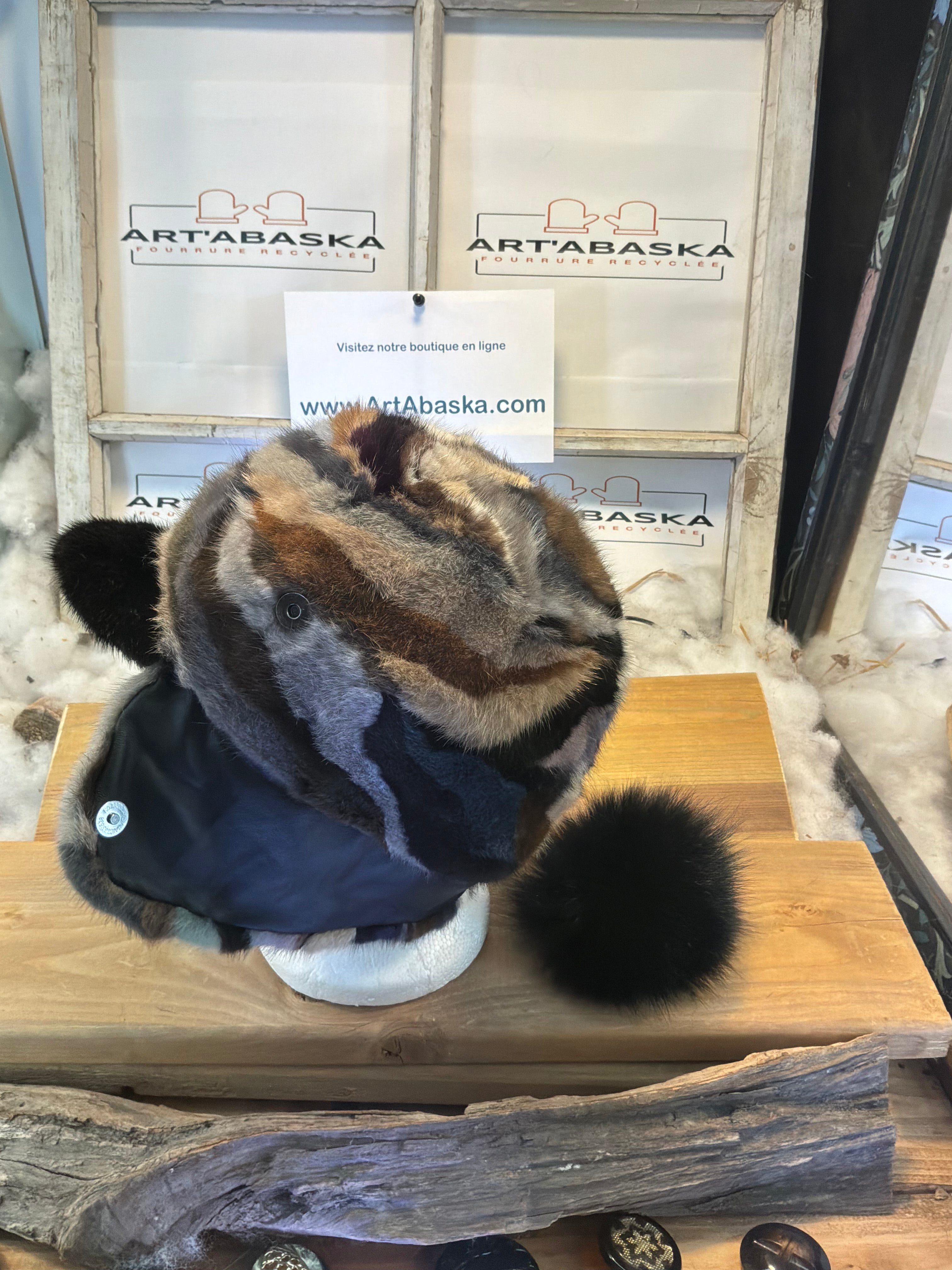 Casquette d’hiver en fourrure recyclée La Gilberte