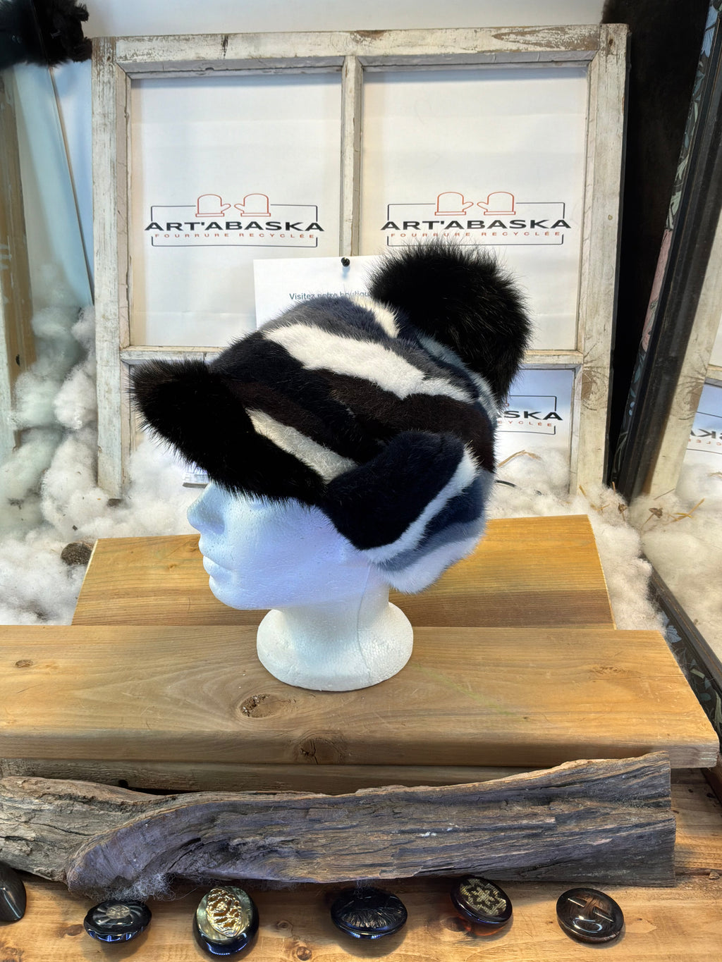 Casquette d’hiver en fourrure recyclée La Marie-Ange