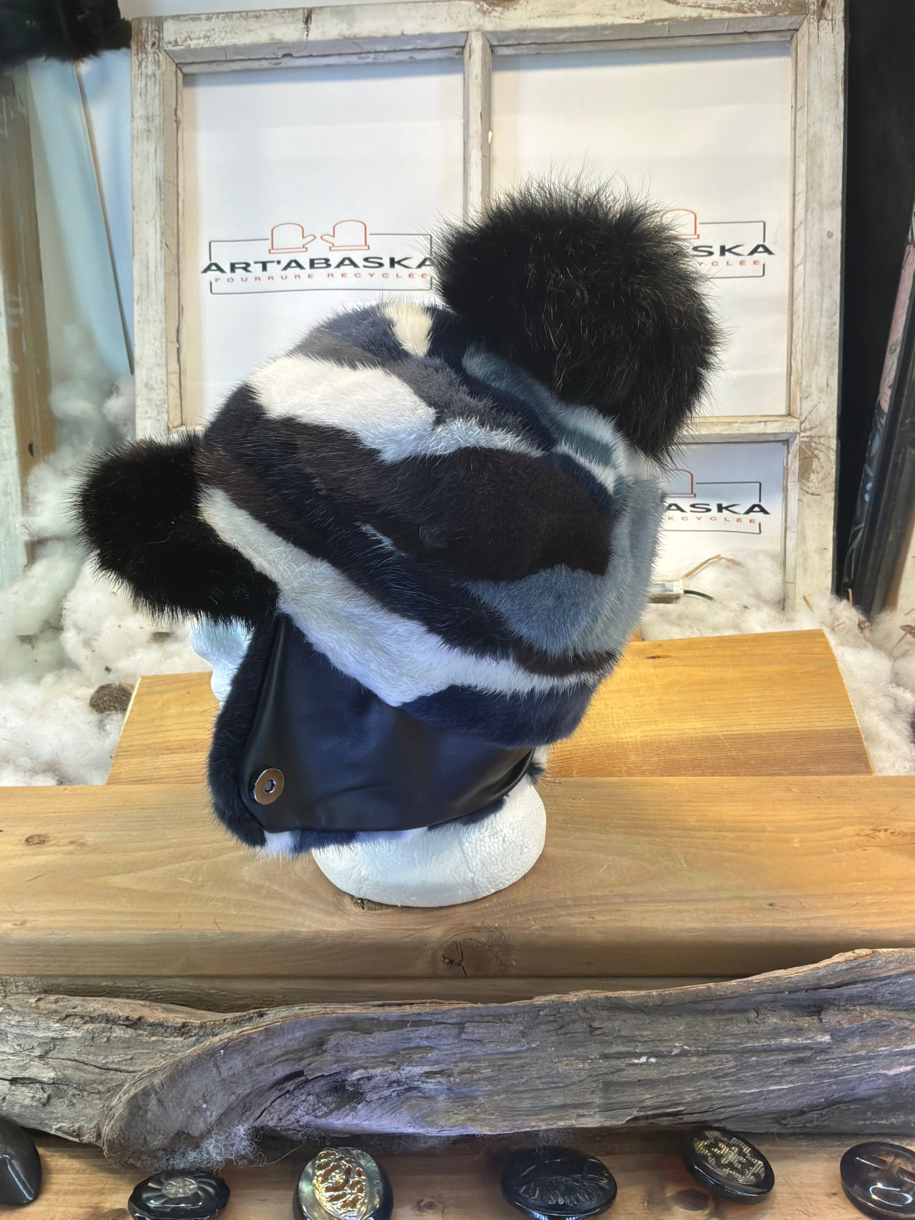 Casquette d’hiver en fourrure recyclée La Marie-Ange