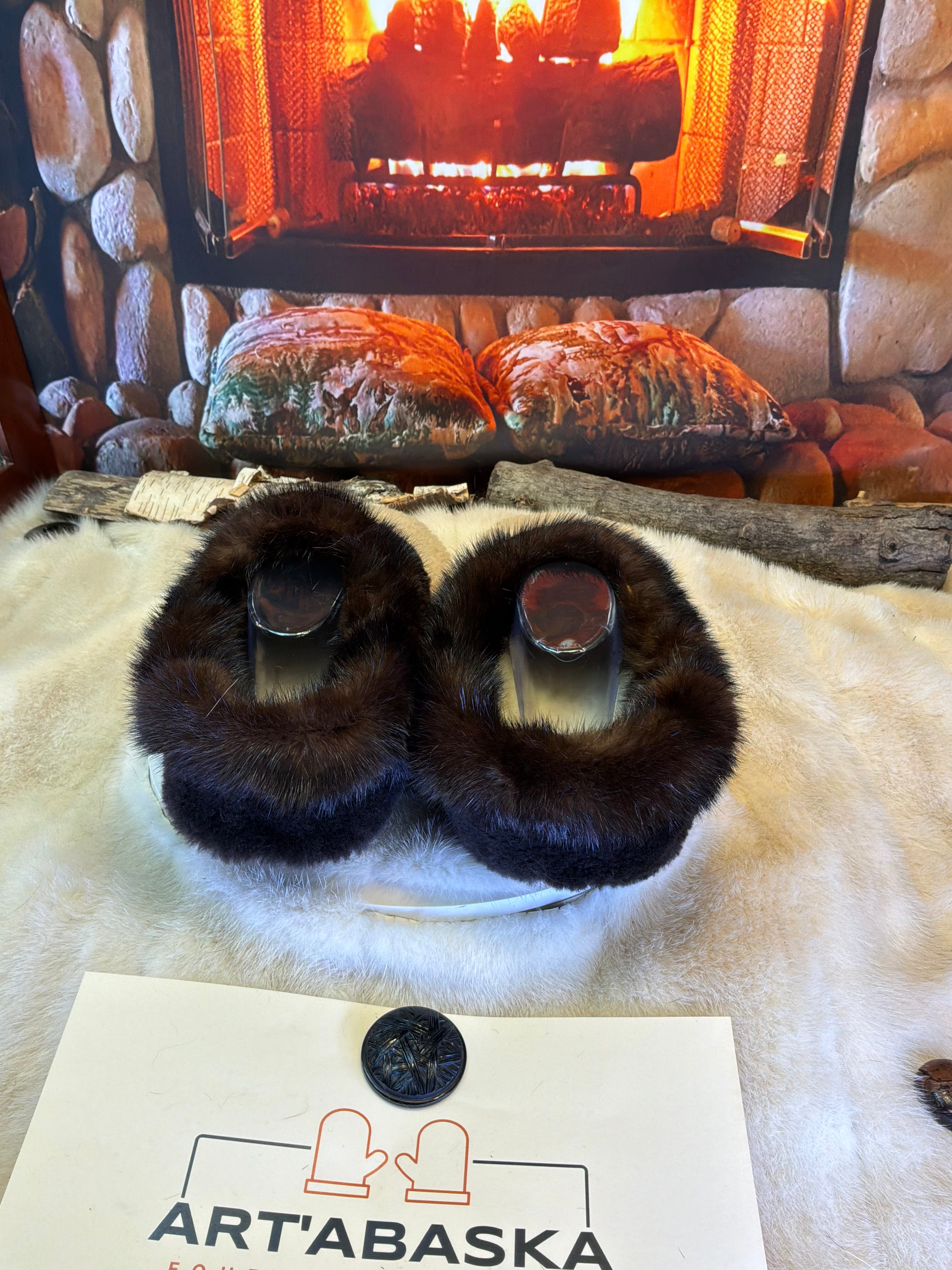 Slipper Les Germaine pointure 12 Homme – Sherling italien & cuir recyclé, pièce unique faite à la main au Québec