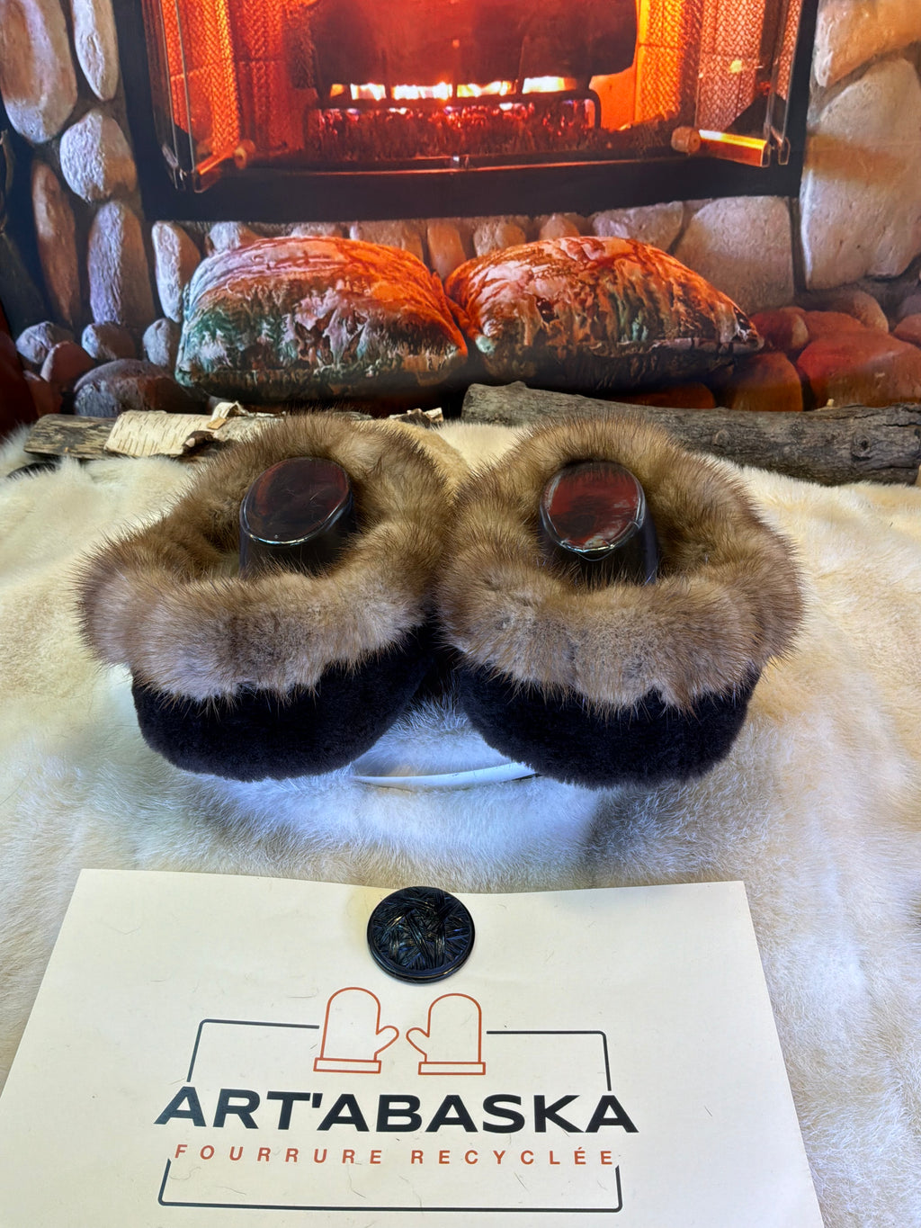 Slipper Les Céline pointure 12 Homme – Sherling italien & cuir recyclé, pièce unique faite à la main au Québec