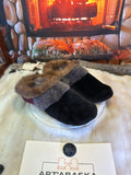 Slipper Les Jeanne pointure 12 Homme – Sherling italien & cuir recyclé, pièce unique faite à la main au Québec